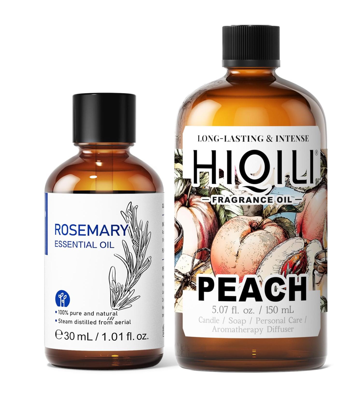 HIQILI 30ML Rosemary Essential Oil & 150ML Peach Fragrance Oil for DIY Diffuser - Buy Online on GoSupps.com