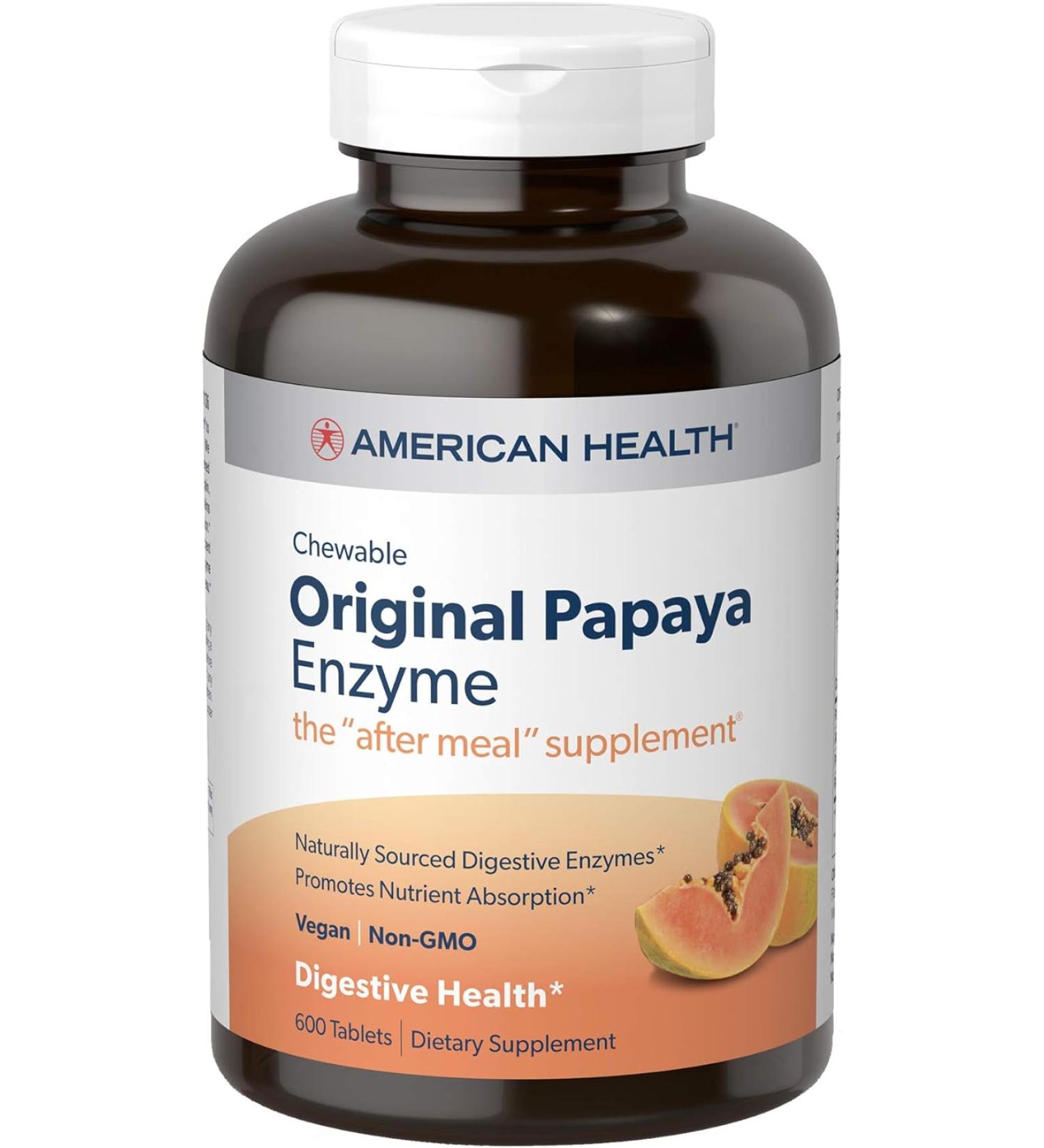 AMERICAN HEALTH Papaya Enzyme - Original Formula | 600 Tablets - Buy Online on GoSupps.com