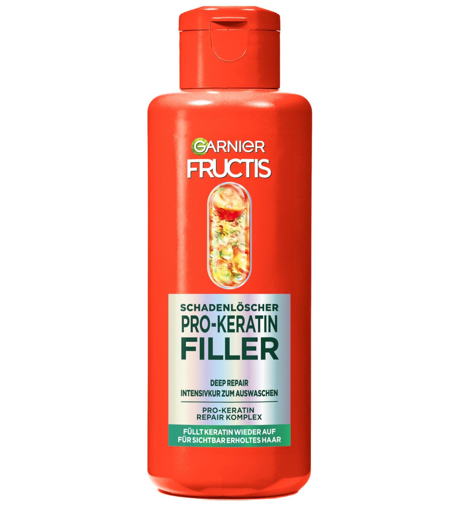 Garnier Intensive Filler Repair Treatment against hair damage, for transformed and resistant hair, with marula oil and pro-keratin, Fructis Deep Repair Extinguisher, 200 ml