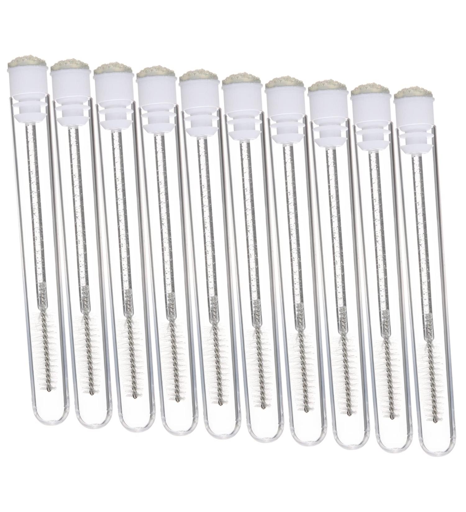 Mipcase 10pcs Mascara Clear Eyelash Brush Eye Lash with Tubes Cosmetics Accessories Travel Tubular 11x1.3cm White - Buy Online on GoSupps.com