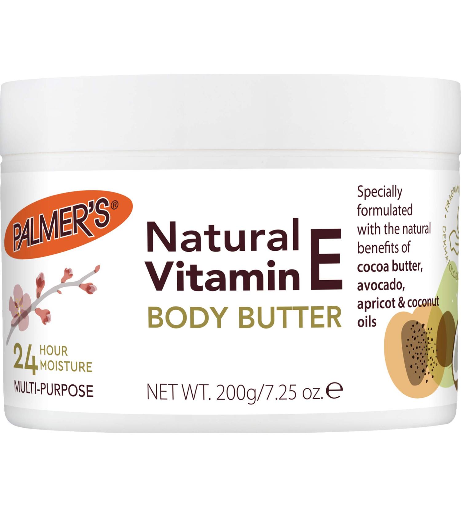 Palmer's Natural Vitamin E Body Butter 7.25 oz - Nourishing Moisturizer for Soft Skin - Buy Online on GoSupps.com