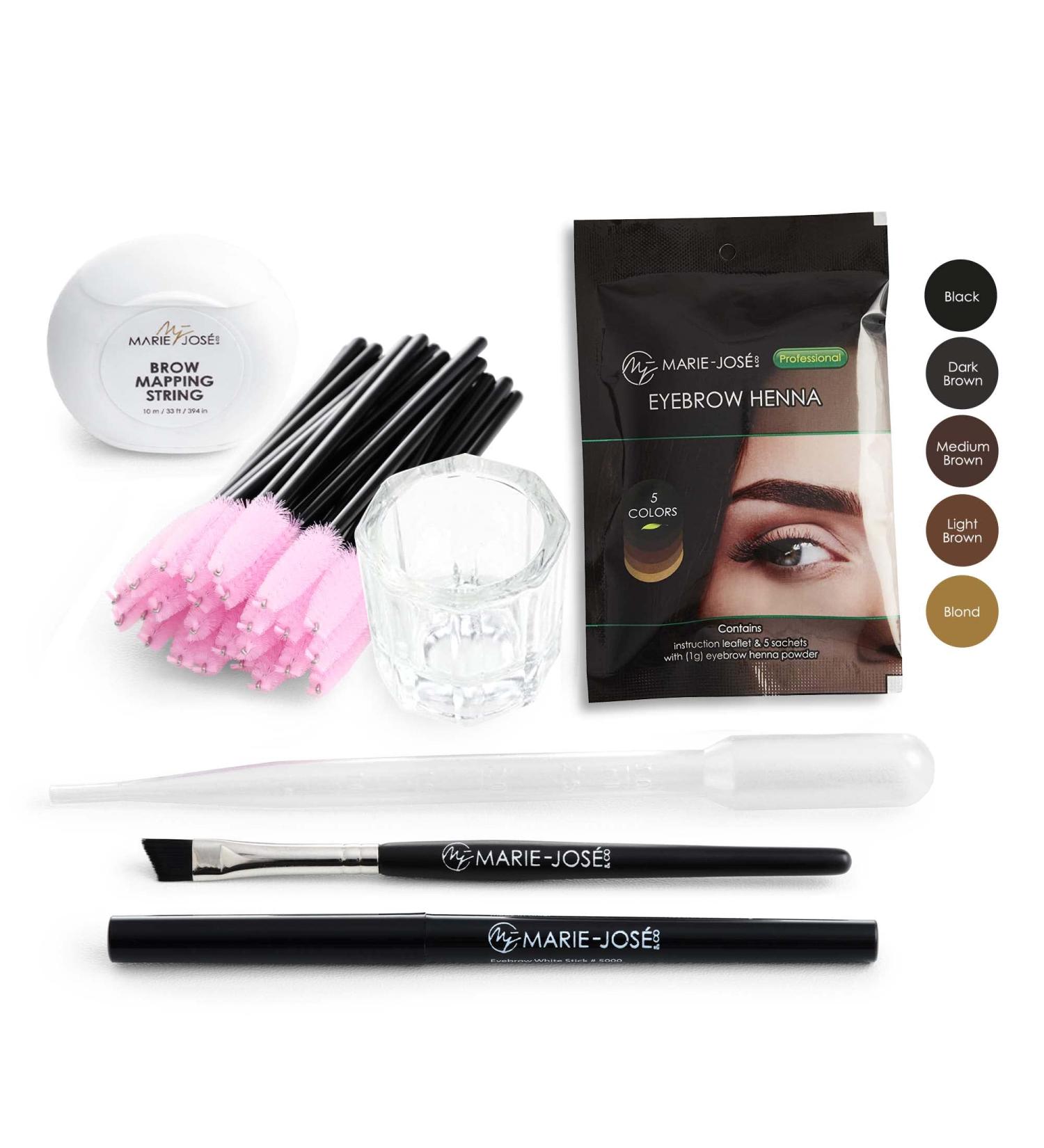 Marie-Jos & Co Henna Eyebrow Kit - Long-Lasting Eyebrow Color Pro Starter Kit - Buy Online on GoSupps.com