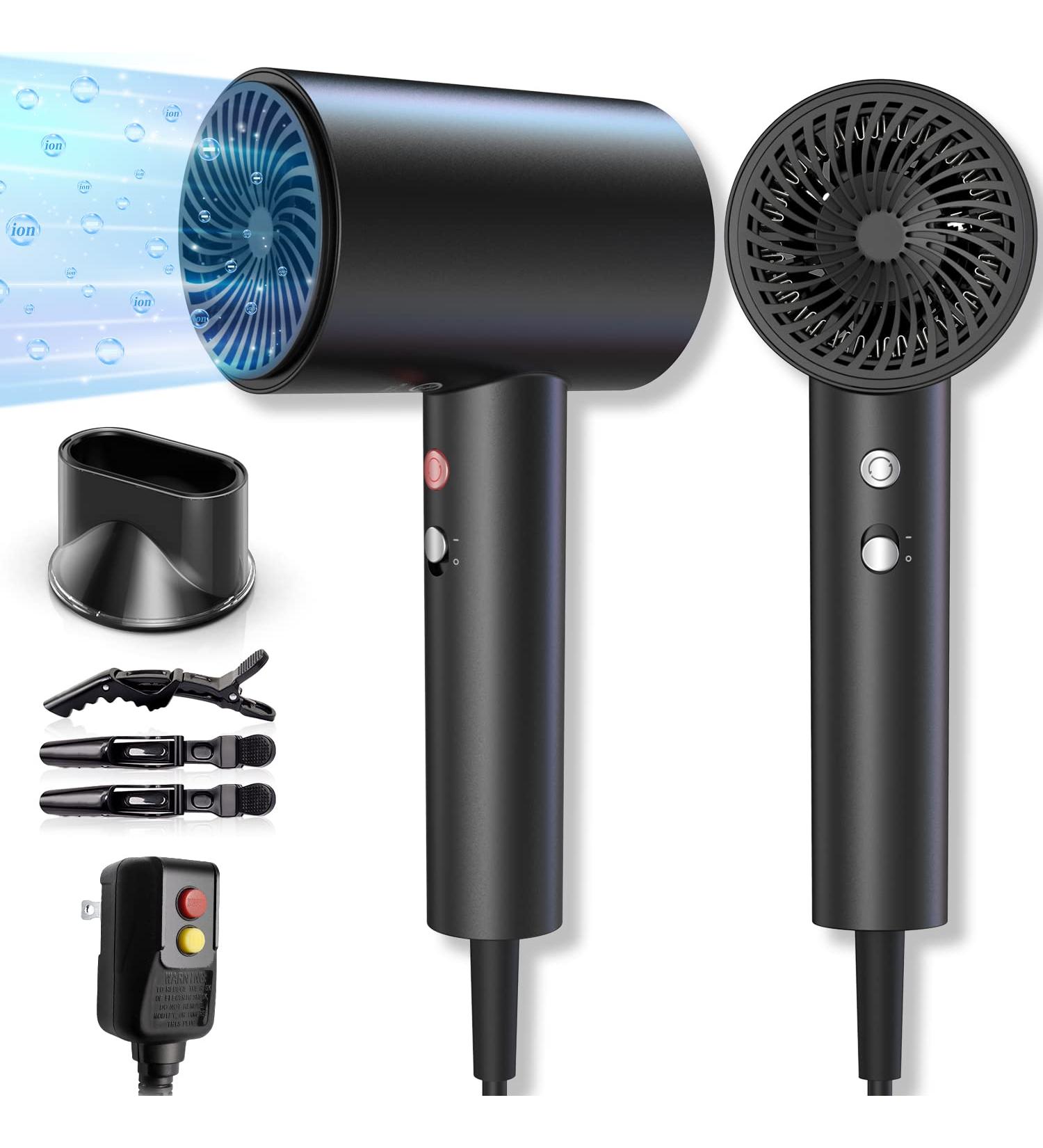 Professional Ionic Hair Dryer 1875W with Negative Ions - Multi-Protection, Noise-Cancelling, 4 LED Modes, Matte Black Finish - Buy Online on GoSupps.com