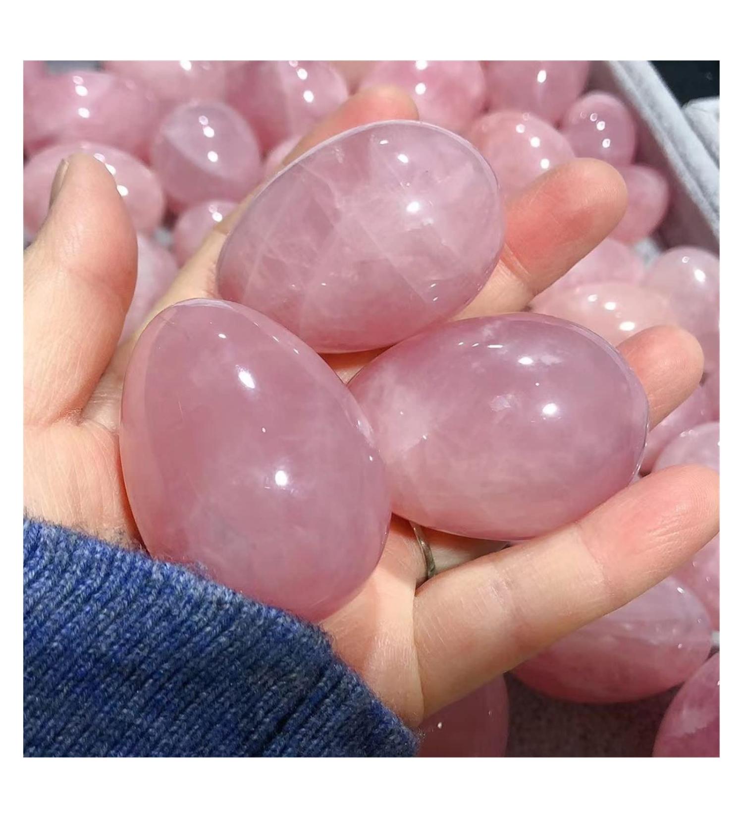 Shop Natural Pink Crystal Quartz Beauty Egg - Moisturizing Powder Facial Lifting & Jade Home Goods - 3cm - Buy Online on GoSupps.com