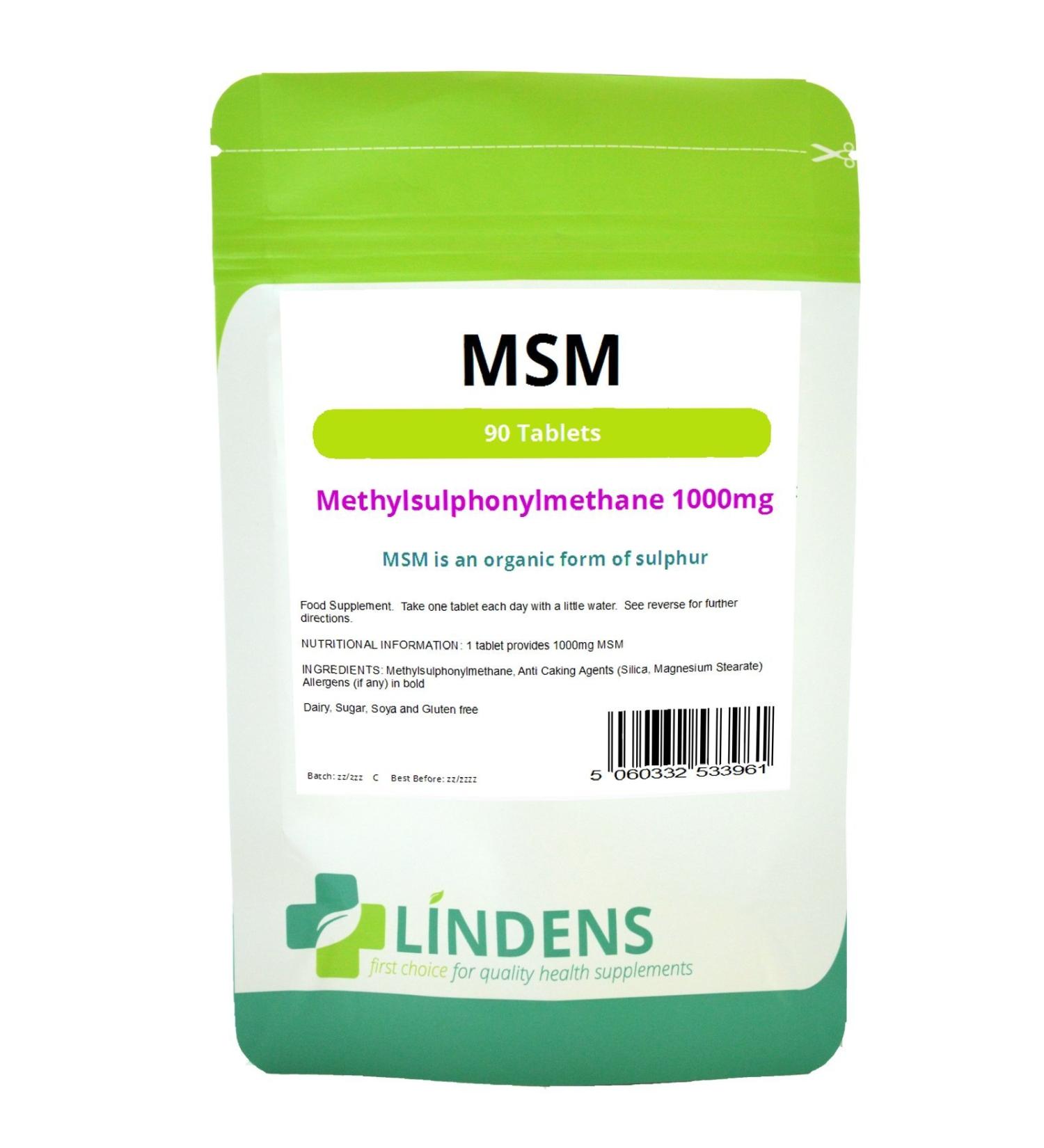 MSM (M thyl-sulfonyl-m thane) 1000mg 90 Comprim s mixte sur la sant & mobilit
