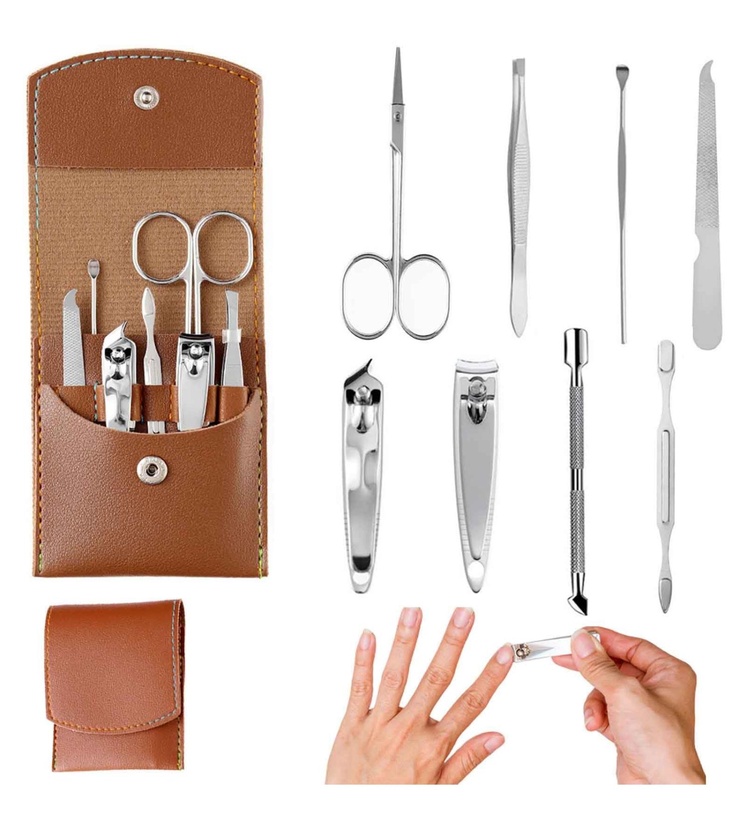 Nail Clipper Set Professional Manicure Set 8 Pieces Grooming Kit Manicure Pedicure Tools Travel Nail Set Personal Care Beauty - Buy Online on GoSupps.com