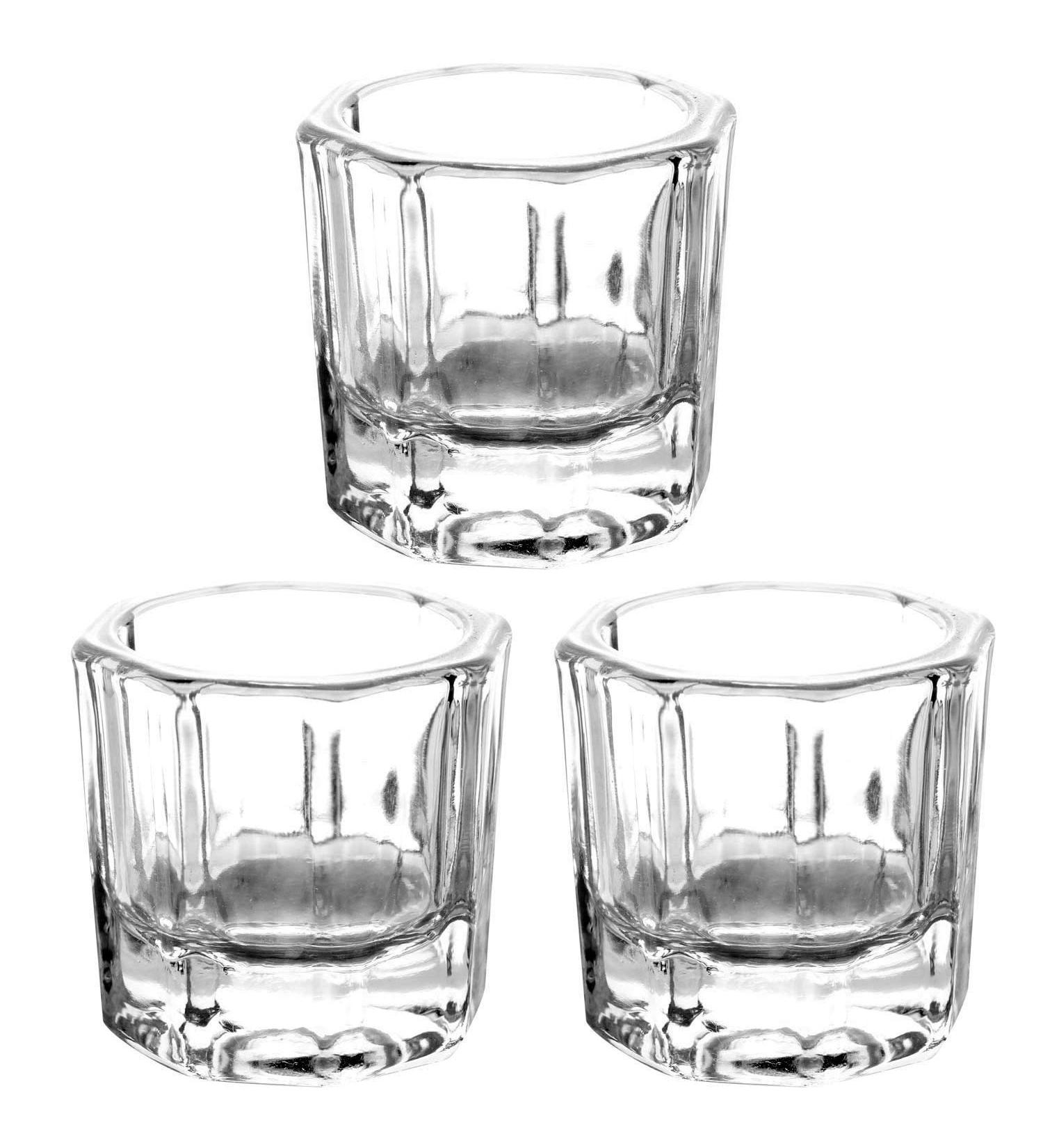 Herbests 3-Piece Dappen Glass Set for Nail Art - Clear Acrylic Liquid Powder Containers | Perfect Manicure Care Tools - Buy Online on GoSupps.com