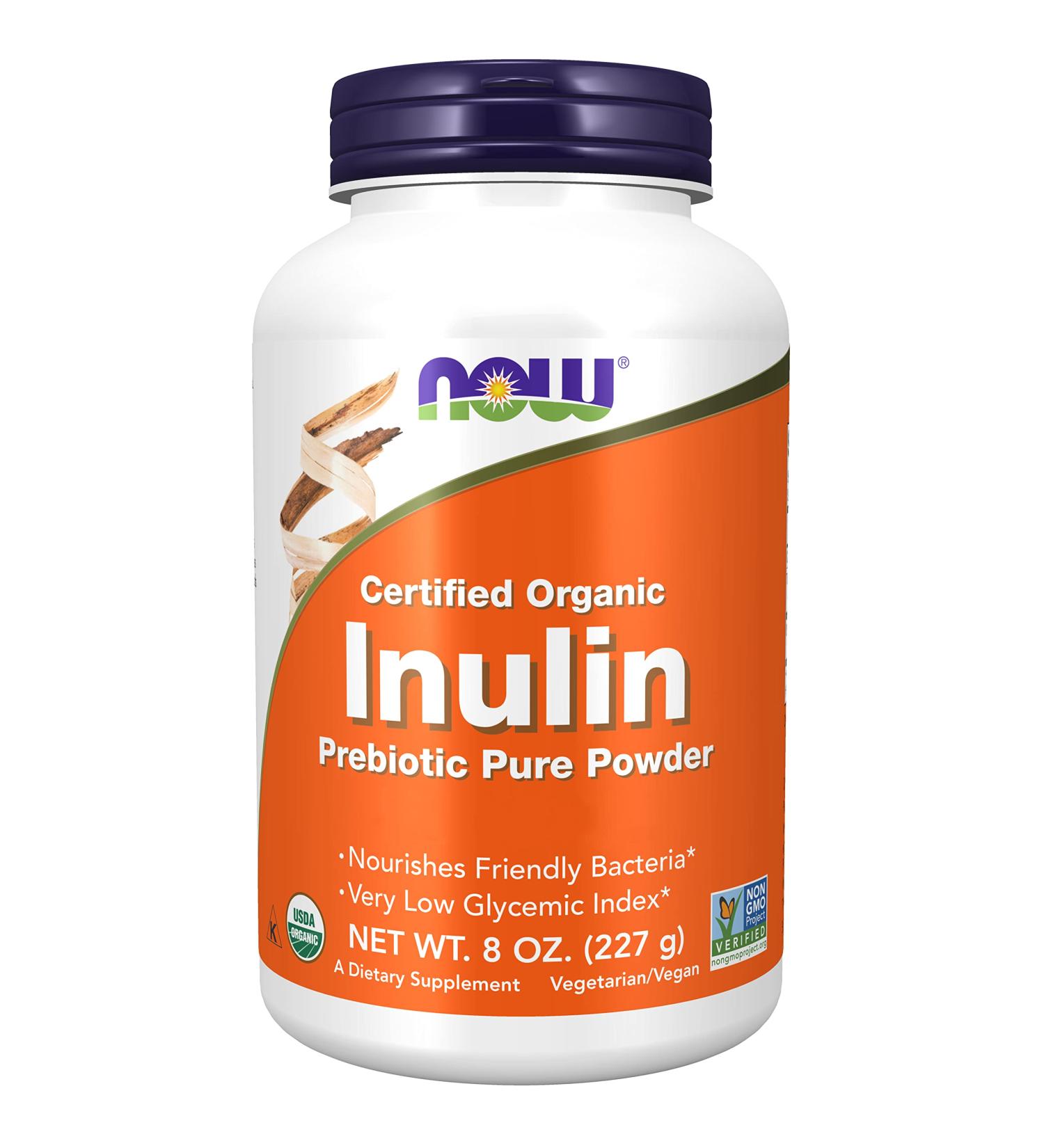 Now Foods Certified Organic Inulin Powder 227g - High Dose Vegan Formula - Buy Online on GoSupps.com