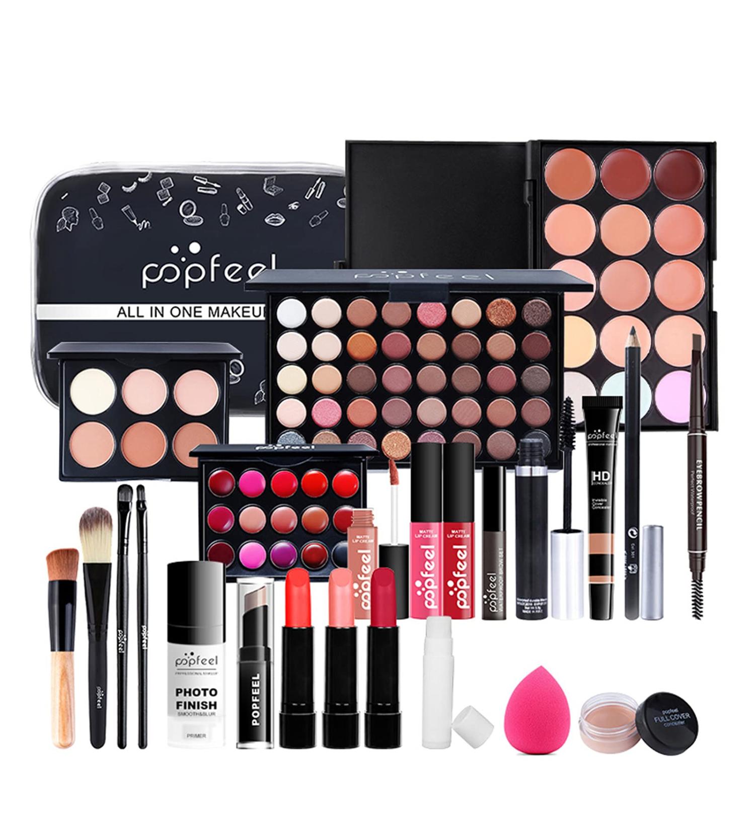 Complete Makeup Gift Set for Women - Essential Starter Bundle with Eyeshadow Palette, Lipstick, Blush, and More (KIT003) - Buy Online on GoSupps.com