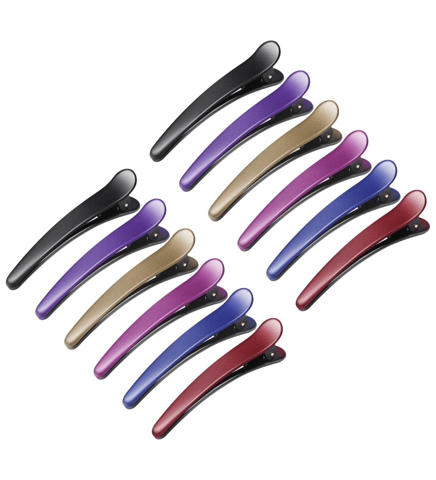 Sublaga Non-Slip Colorful Plastic Duckbill Hair Clips - 12 Pcs for Styling Women, Baby Kids, and Girls - 3.5 Inches (Frosted Color) - Buy Online on GoSupps.com