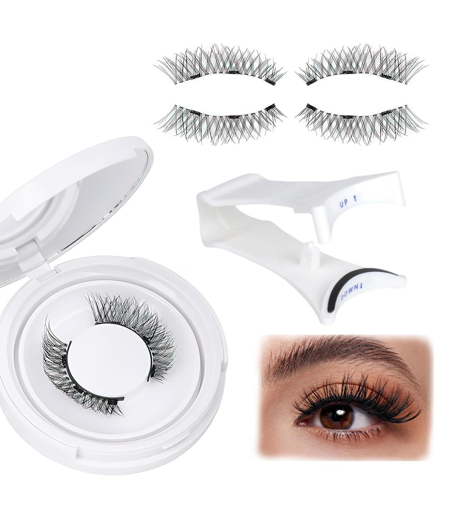 LFCFBH 2 Pairs No Glue Magnetic Eyelashes without Eyeliner Reusable Magnetic Eyelashes Natural Look with Applicator - Buy Online on GoSupps.com