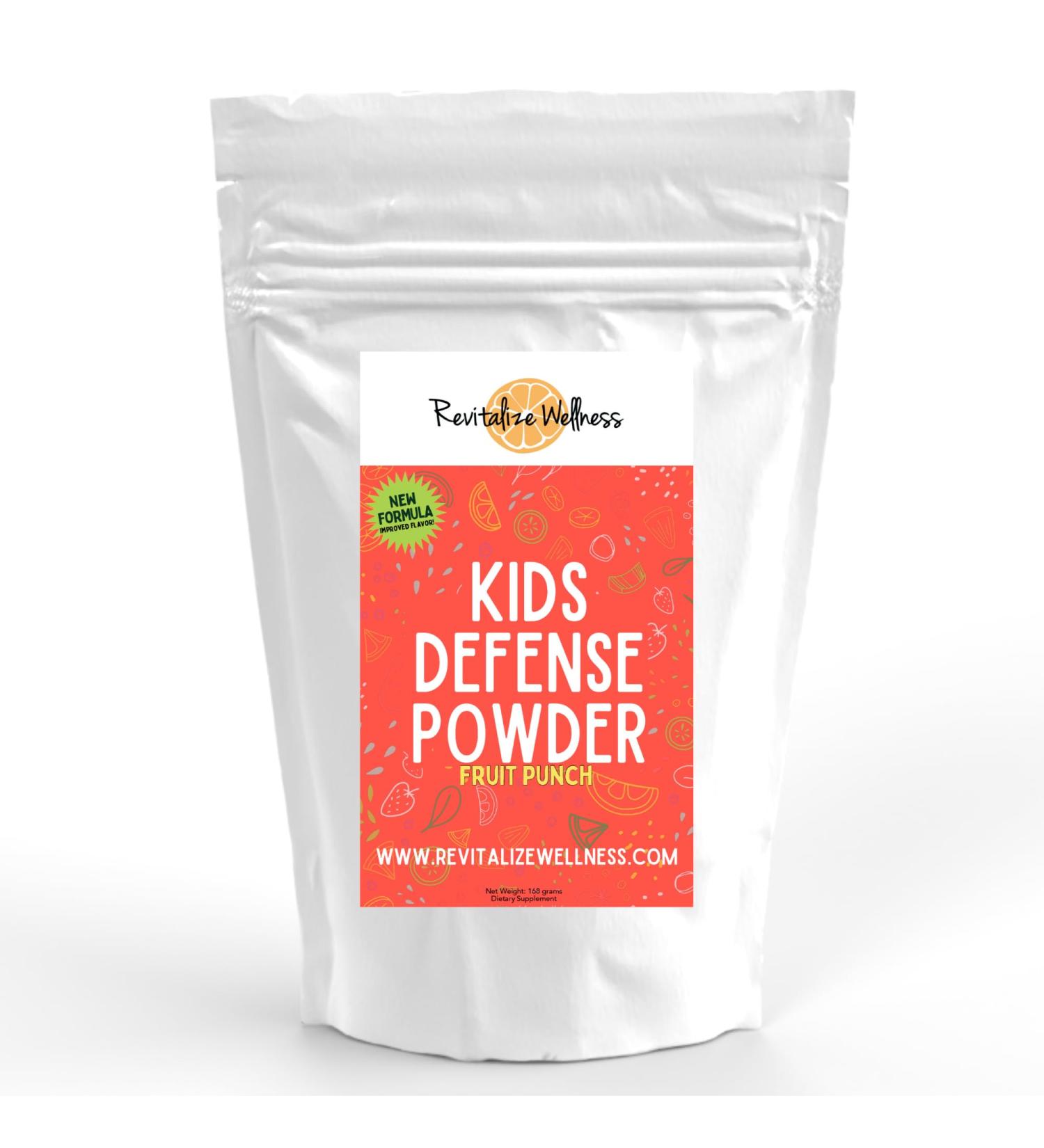 Revitalize Wellness Kids Defense Powder | New Formula Improved Flavor | Orthomolecular Dose of 1000 mg Vitamin C and 250 mg B3 | Pure Corn Free & GMO-Free | Fruit Punch Flavor | 120 Servings - Buy Online on GoSupps.com