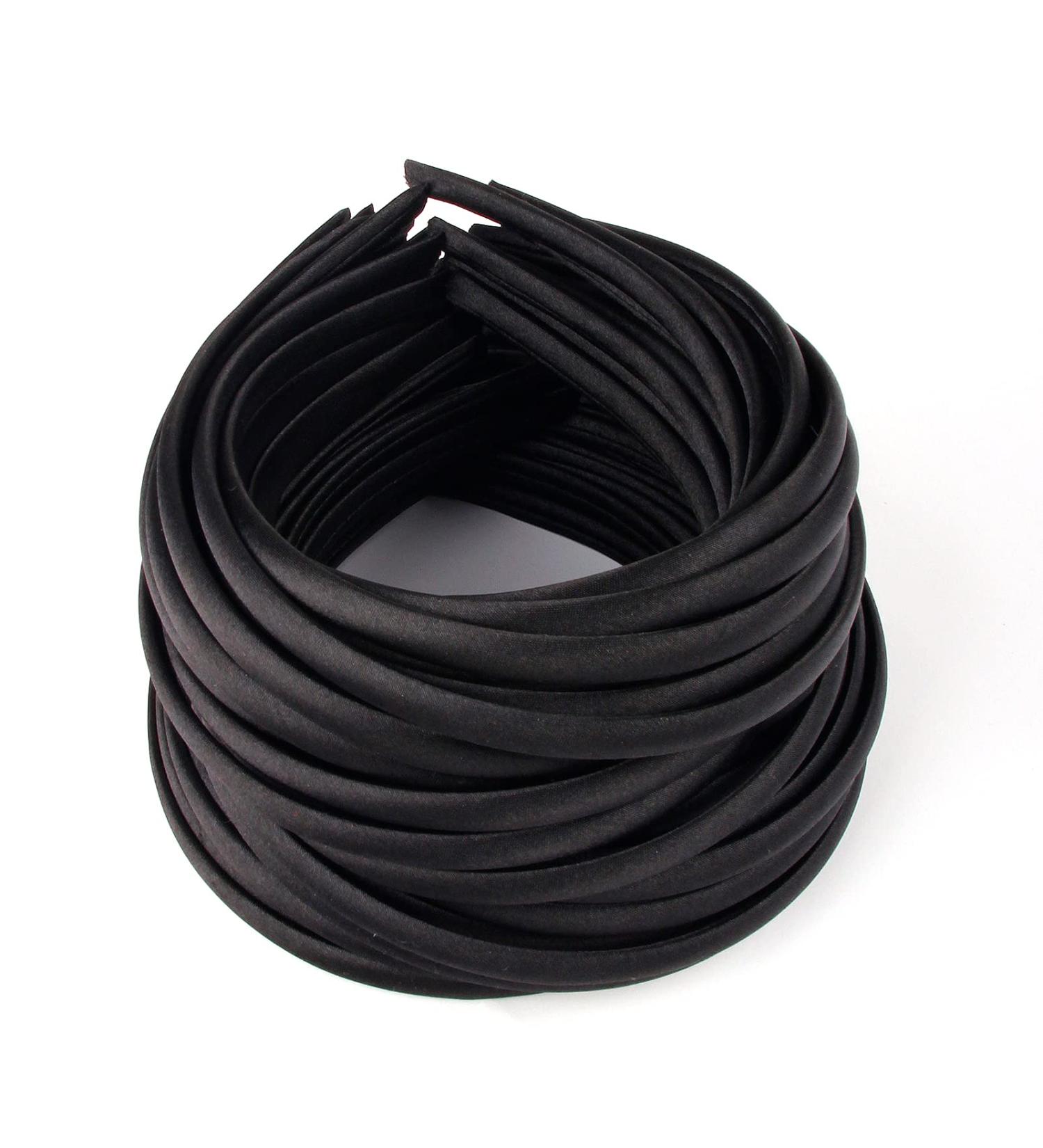 Zifengcer 20 PCS Black Satin Covered Headbands for Girls Women - DIY Craft Headbands - Thin Plastic Headbands for Christmas - Black - Buy Online on GoSupps.com