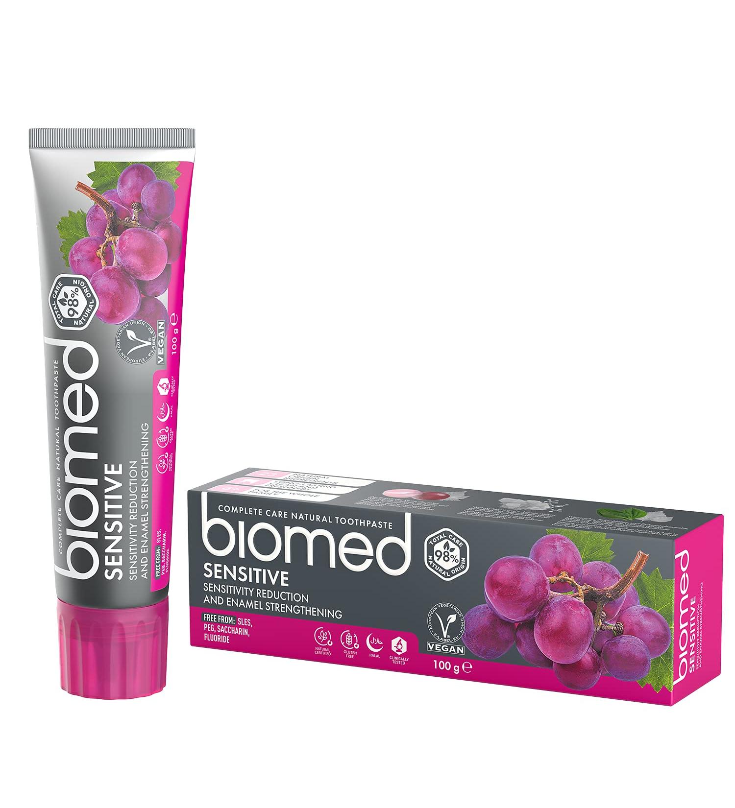 Biomed Sensitive Fluoride-Free Toothpaste | 99% Natural Ingredients for Sensitive Teeth - International Shipping Available - Buy Online on GoSupps.com