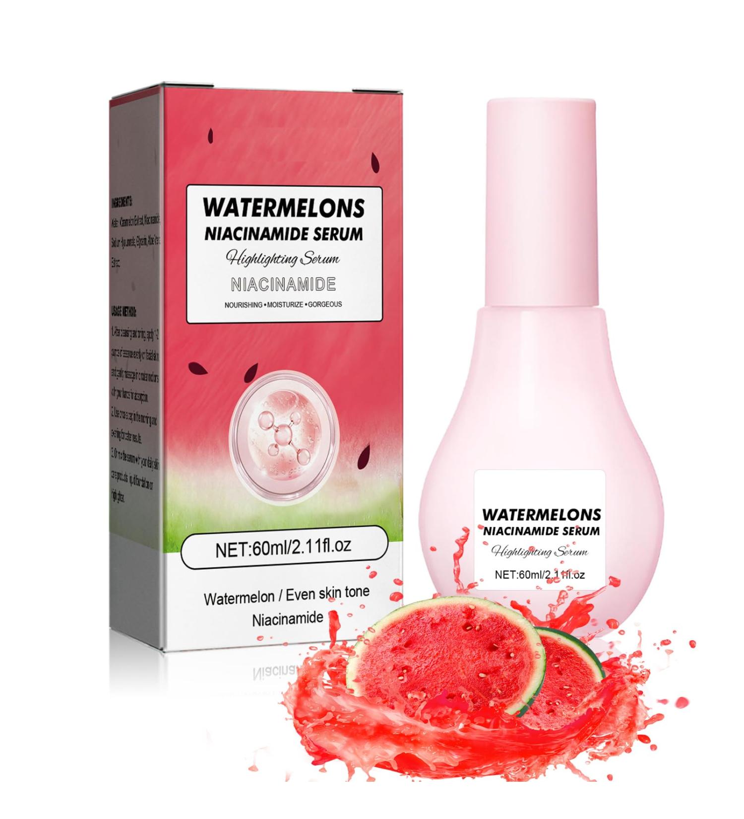 Watermelon Serum Watermelon Glow Niacinamide Moisturize Serum Niacinamide Serum Lightweight Hydrating Brightening Facial Serum Skin Lifting Anti-aging & Wrinkle Remove Face Serum for Women - Buy Online on GoSupps.com
