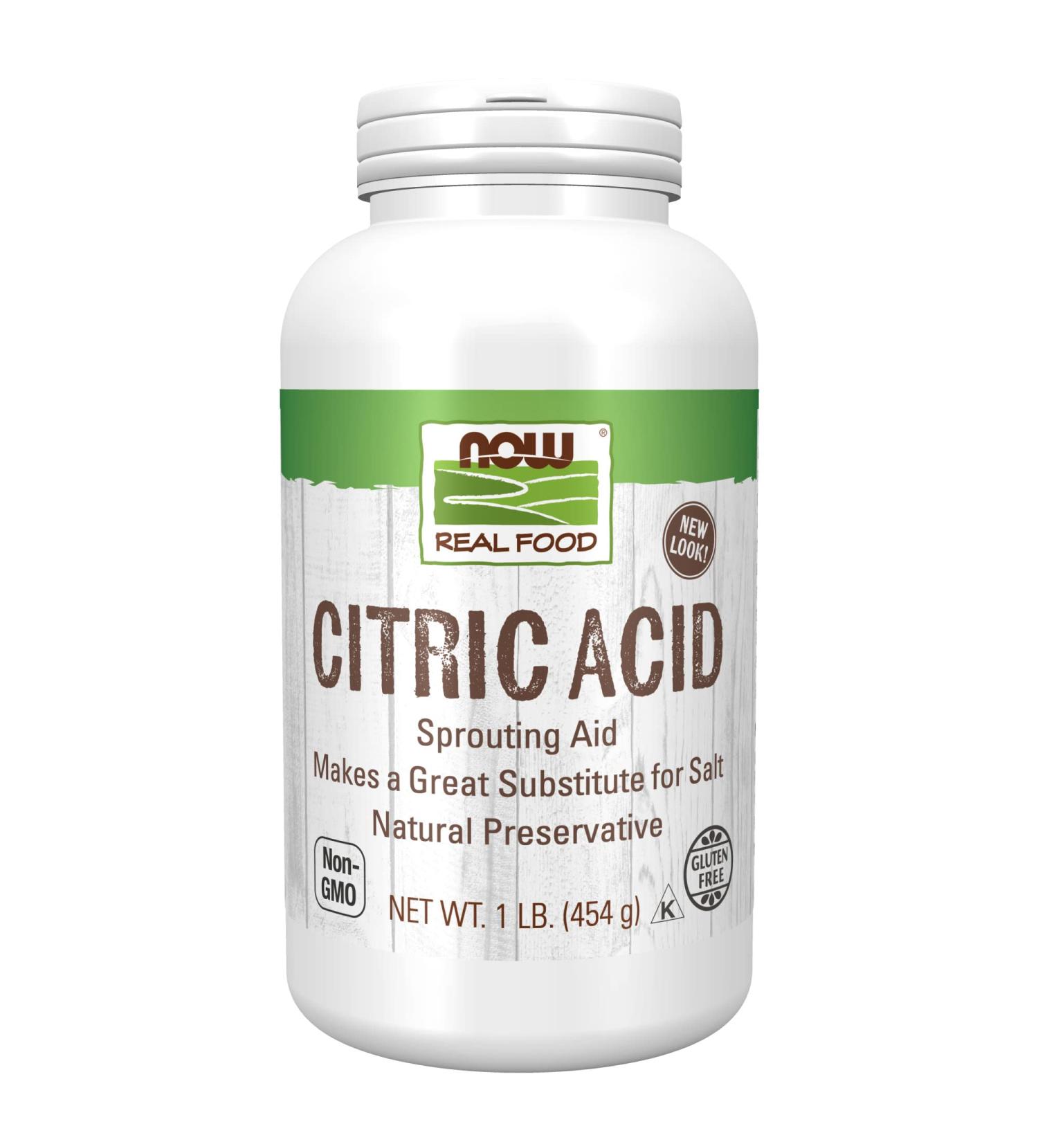 NOW Foods Citric Acid 1lb - Natural Salt Substitute & Preservative from Citrus Fruits - Buy Online on GoSupps.com