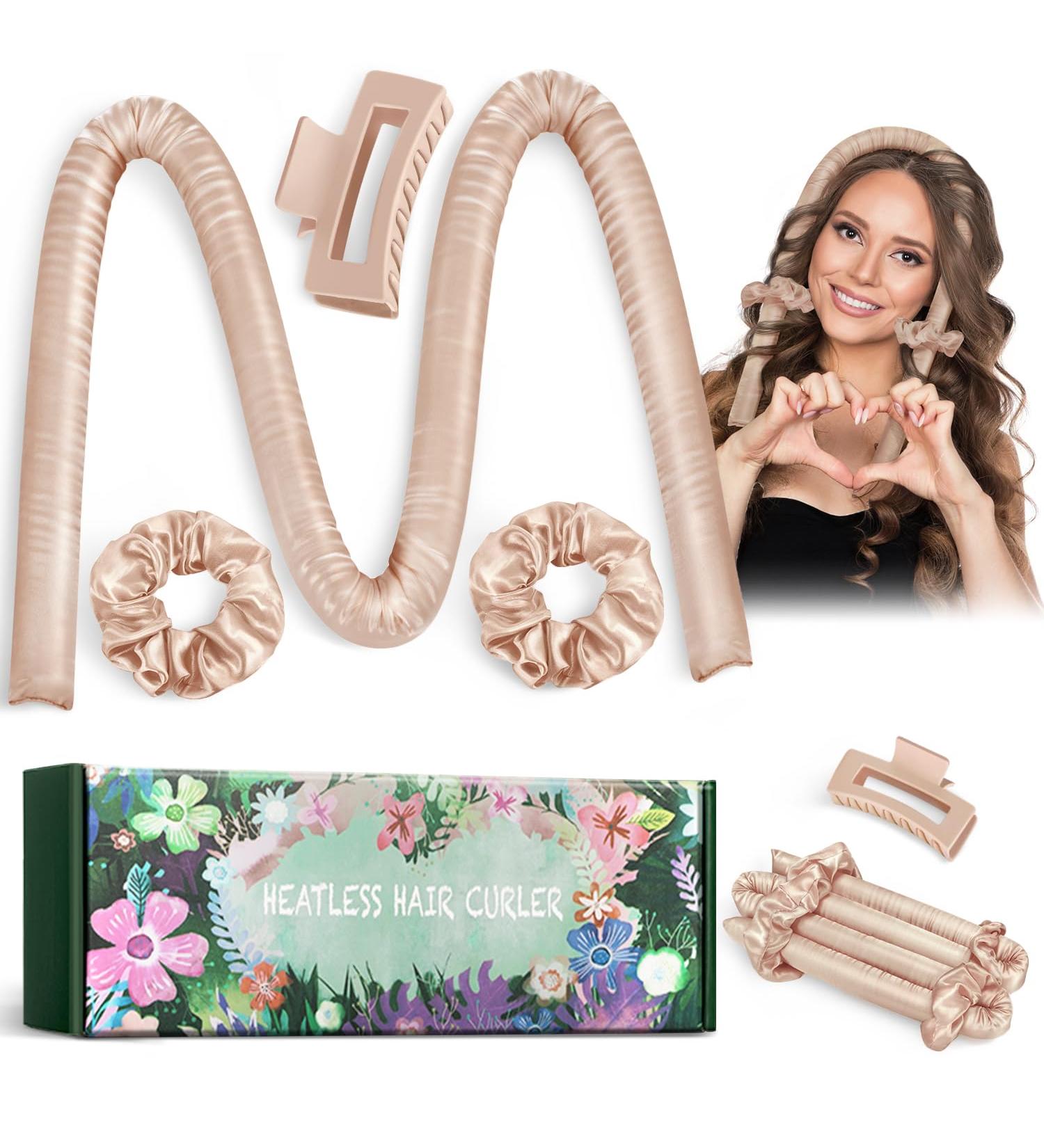 Champagne Heatless Curlers Headband for Long Hair - No Heat Silk Curls Styling Tool - Buy Online on GoSupps.com