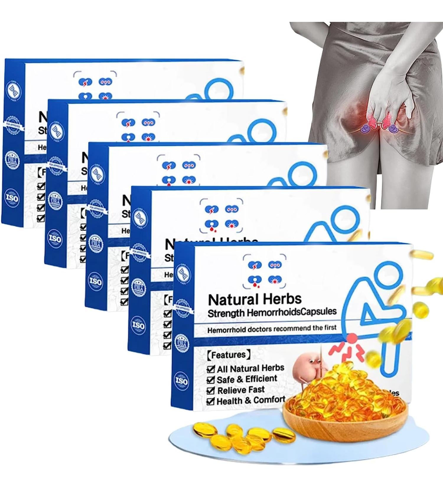Ezrch Heca Natural Herbal Hemorrhoid Treatment - Rapid Relief Capsules (5Pcs) - Buy Online on GoSupps.com