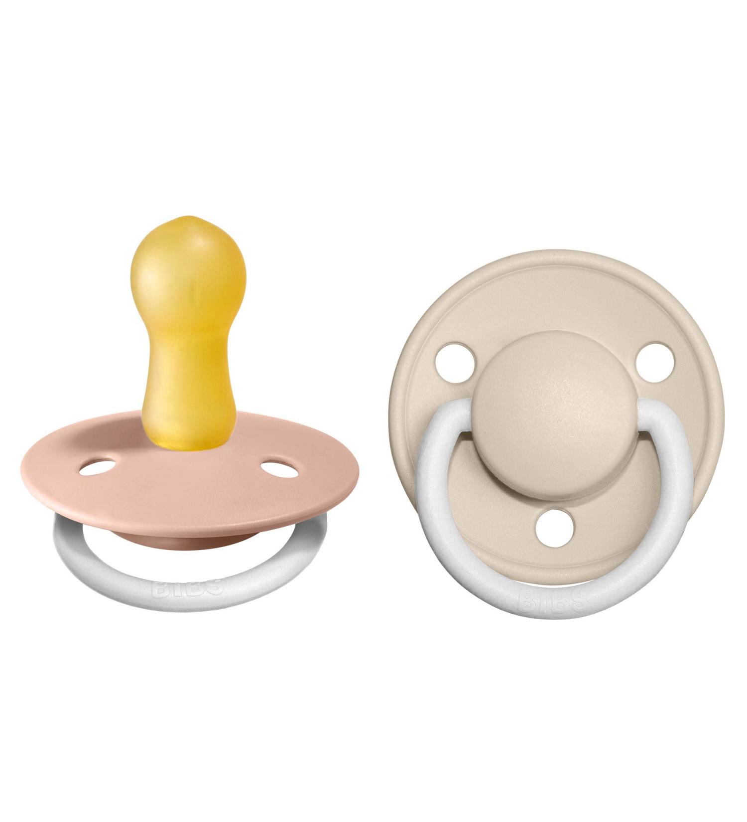 BIBSE de Lux Glow Schnuller 2-Pack | BPA-Free Natural Rubber Pacifiers | Lights Up in the Dark | 6-18 Months | Made in Denmark | Blush Night & Vanilla Night - Buy Online on GoSupps.com