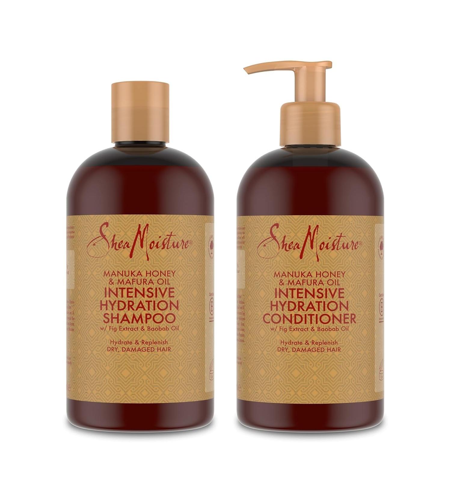Unilever SheaMoisture Shampoo and Conditioner for damaged hair Raw Shea Butter Shampoo 1x 384 ml Conditioner 1x 384 ml 2 pieces - Buy Online on GoSupps.com
