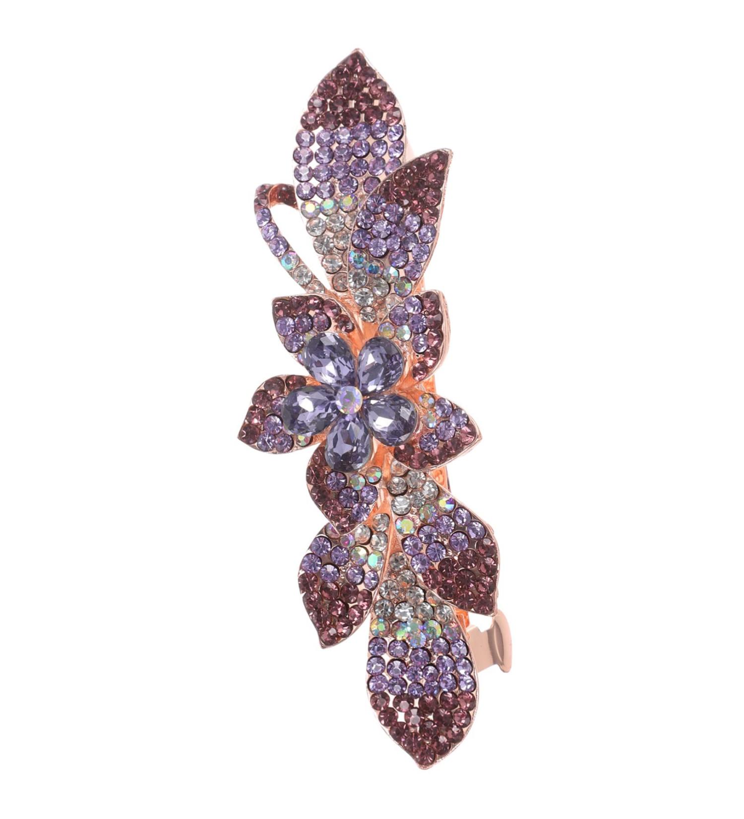 Ipetboom Rhinestone Hair Clip Metal Hair Clips for Women Wedding Hair Accessories Tiara Hair Barrettes for Women Thick Hair Spring Clip Purple Bride Rhinestones Temperament - Buy Online on GoSupps.com