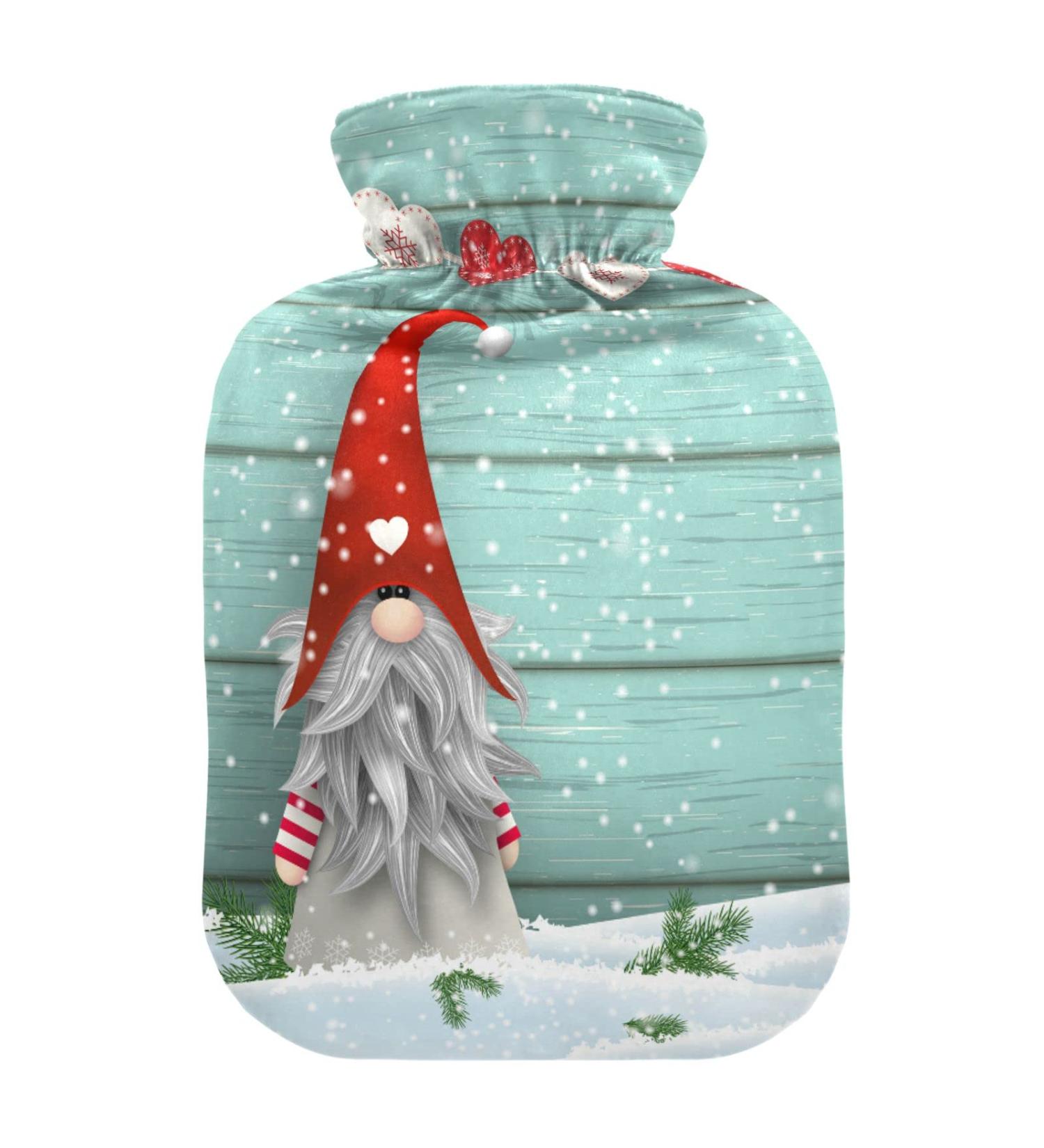 Christmas Gnee Snow Hot Water Bottle with Cover | 2L Pain Relief Heating Bag for Hands - Buy Online on GoSupps.com