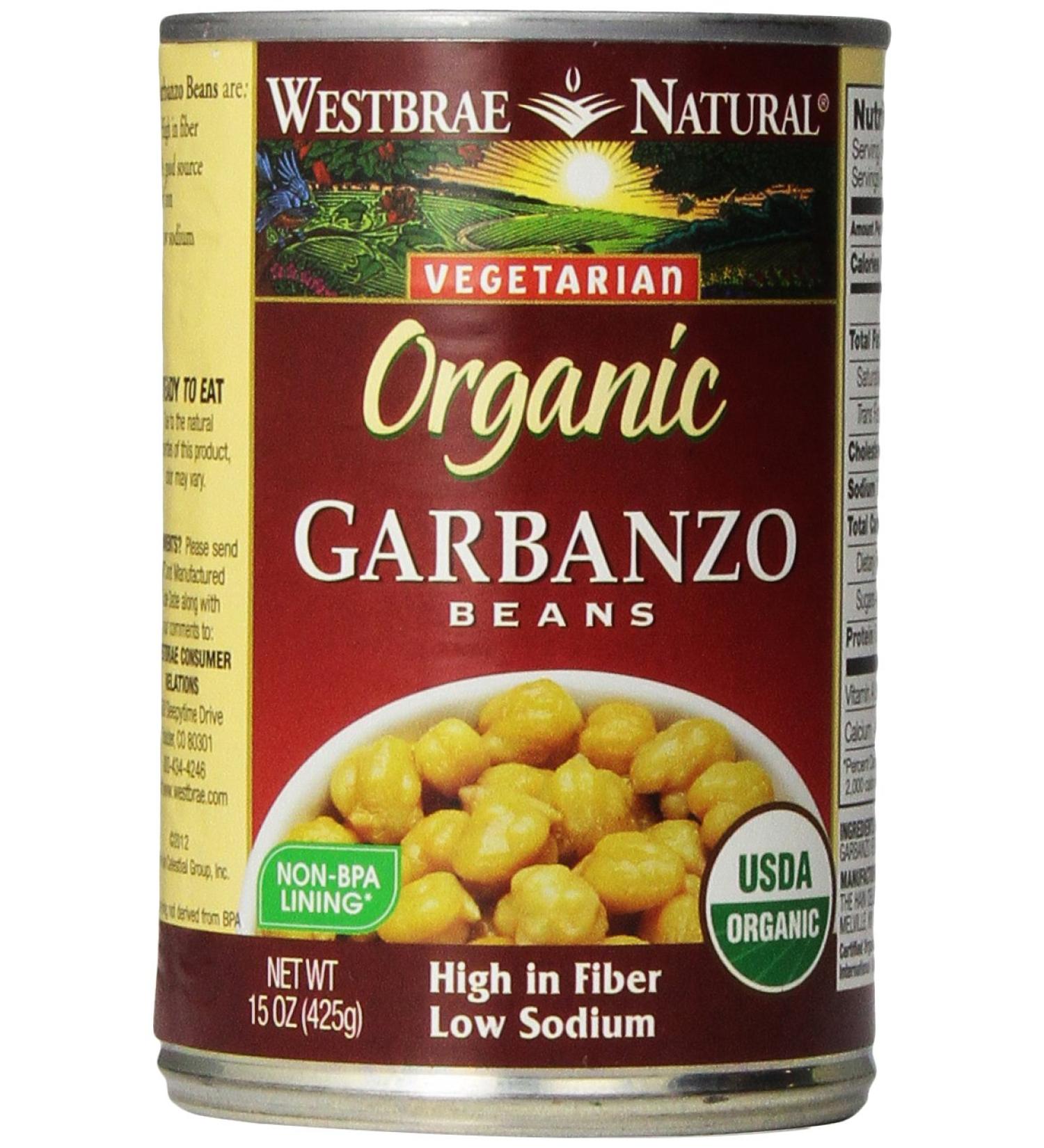Westbrae Natural Organic Garbanzo Beans - 15 Ounce Can | Buy Vegan & Healthy Protein - Buy Online on GoSupps.com