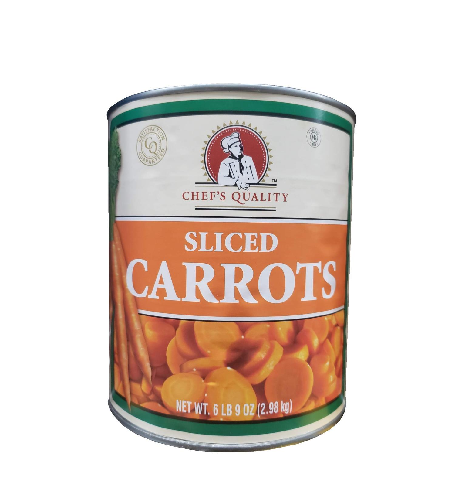 Chef's Quality Sliced Carrots 6lb 9oz 2.98kg Kosher