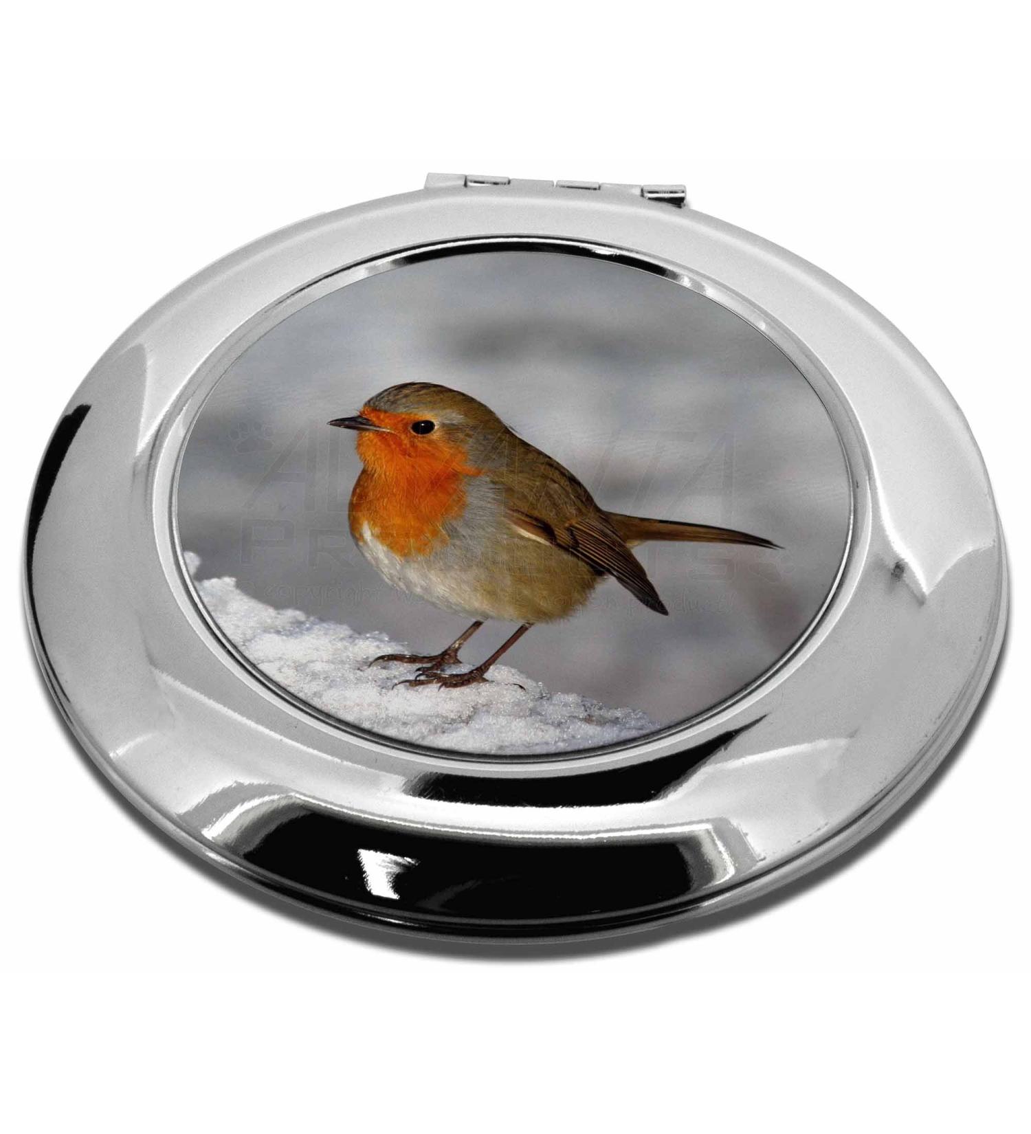 Advanta Group Robin on Snow Wall Make-Up Round Compact Mirror