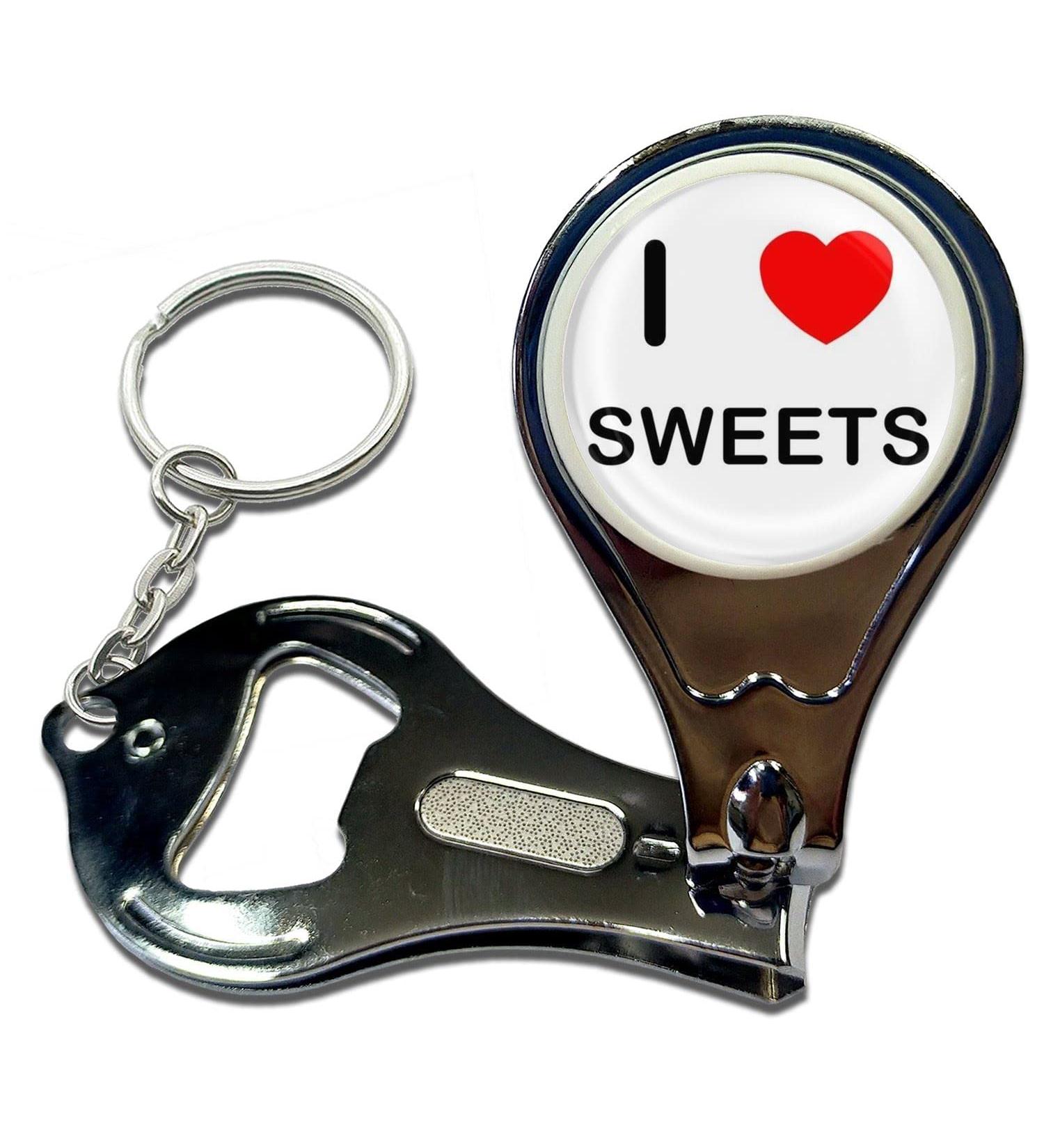 BadgeBeast.co.uk I Love Heart Sweets - Key Ring Bottle Opener and Nail Clipper - Buy Online on GoSupps.com