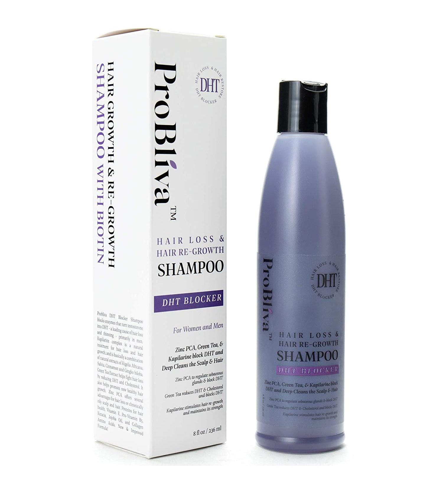 ProBliva DHT Blocker Shampoo for Hair Loss & Regrowth - Zinc, Green Tea, Kapilarine Complex - Men & Women - Buy Online on GoSupps.com