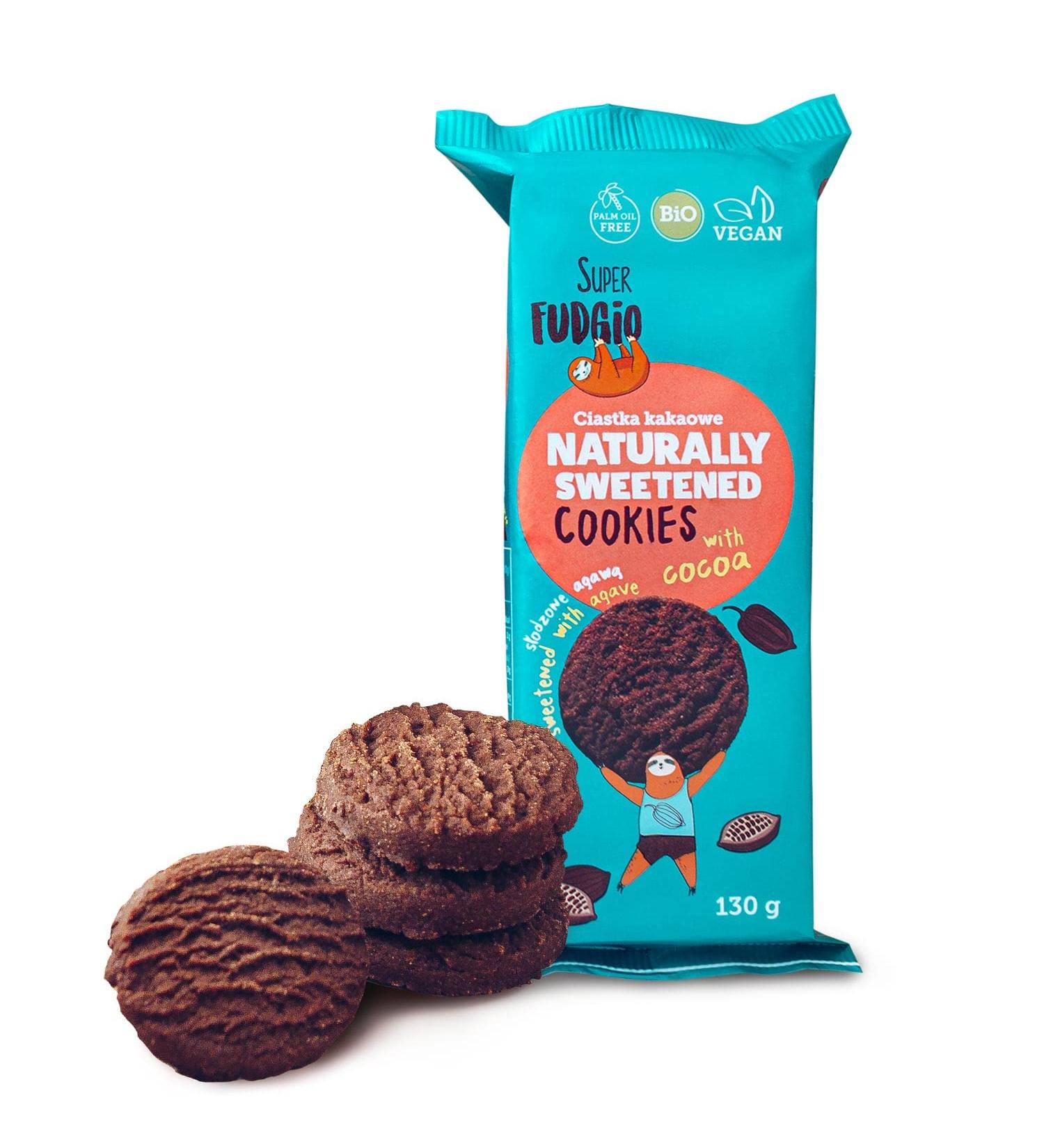  SUPER FUDGiO SUPER FUDGiO Organic Cookies | Organic Vegan Naturally Sweetened Agave Cookies Palm Oil Free | Healthy Nibbling | 130g - Buy Online on GoSupps.com