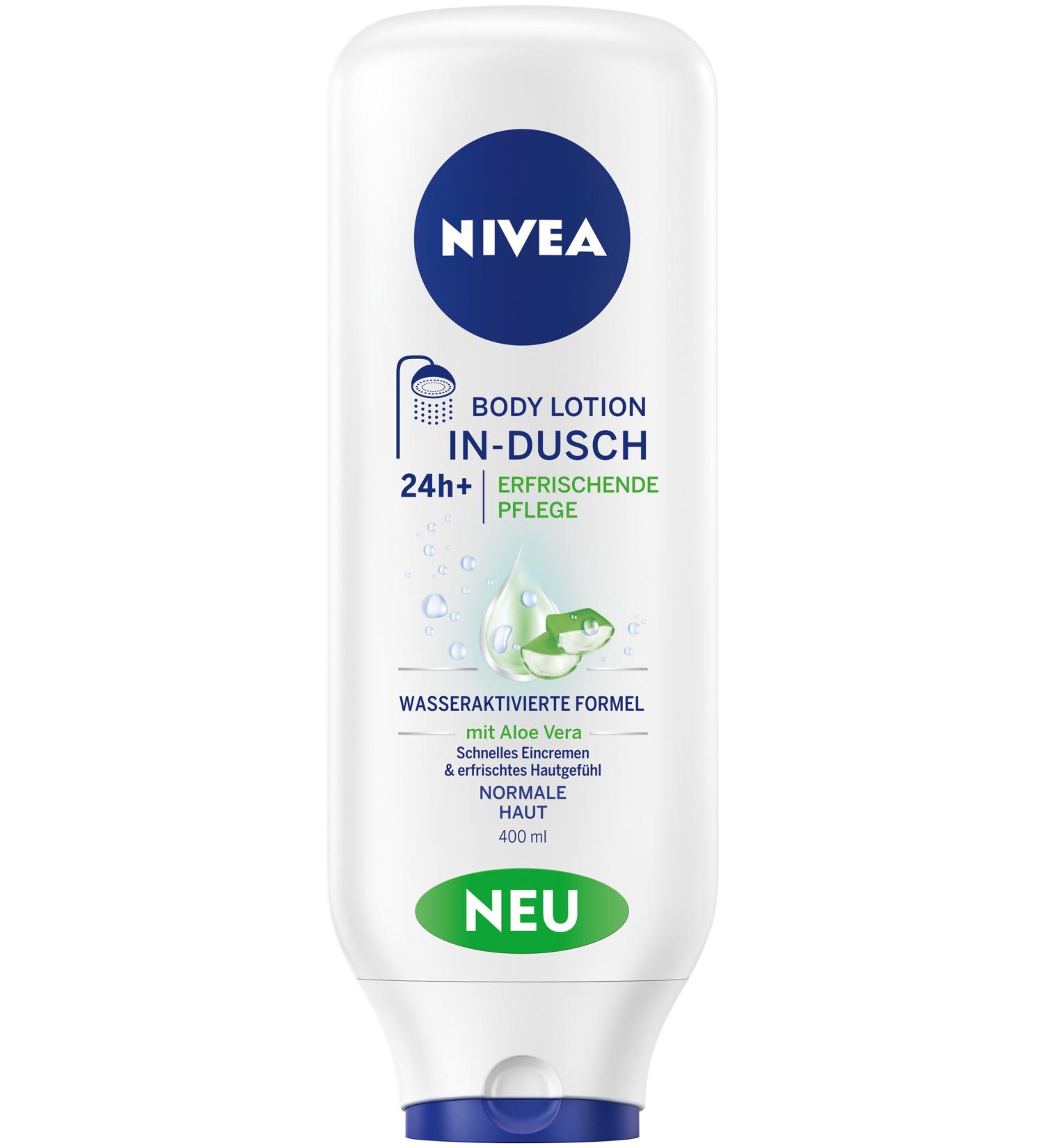 NIVEA 83893 Body Lotion for Use in the Shower 400 ml Tube In-Shower Body Lotion Refreshing Care - Buy Online on GoSupps.com