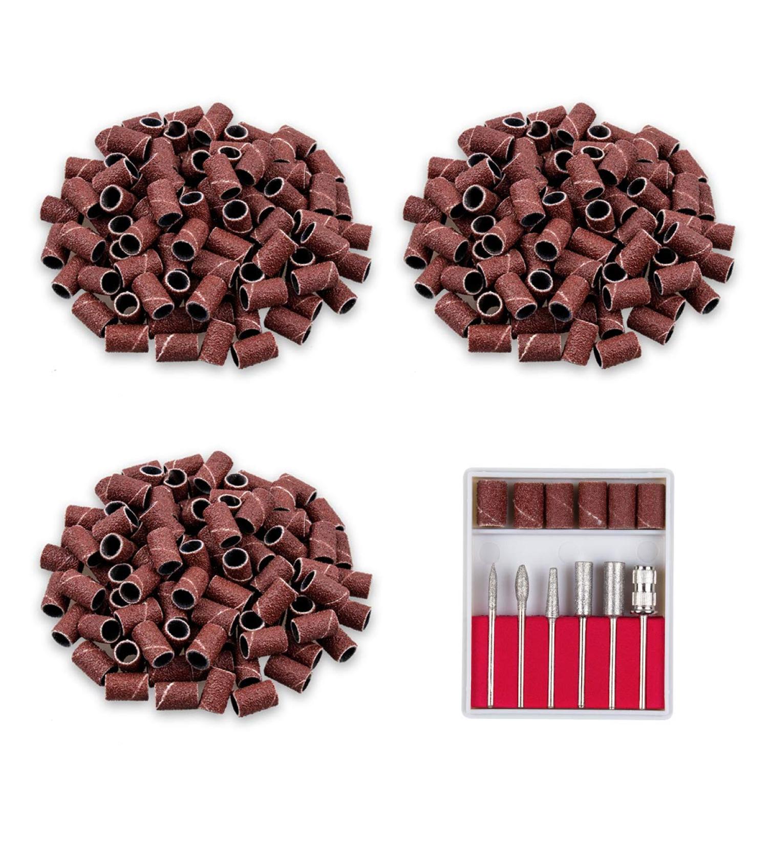 Subay 306 PCS Nail Art Drill Bits Set | 6 PCS 3/32 Inch & 300 Sanding Bands for Acrylic Gel Nails Dip Powder | Professional Manicure & Pedicure Tools - Buy Online on GoSupps.com