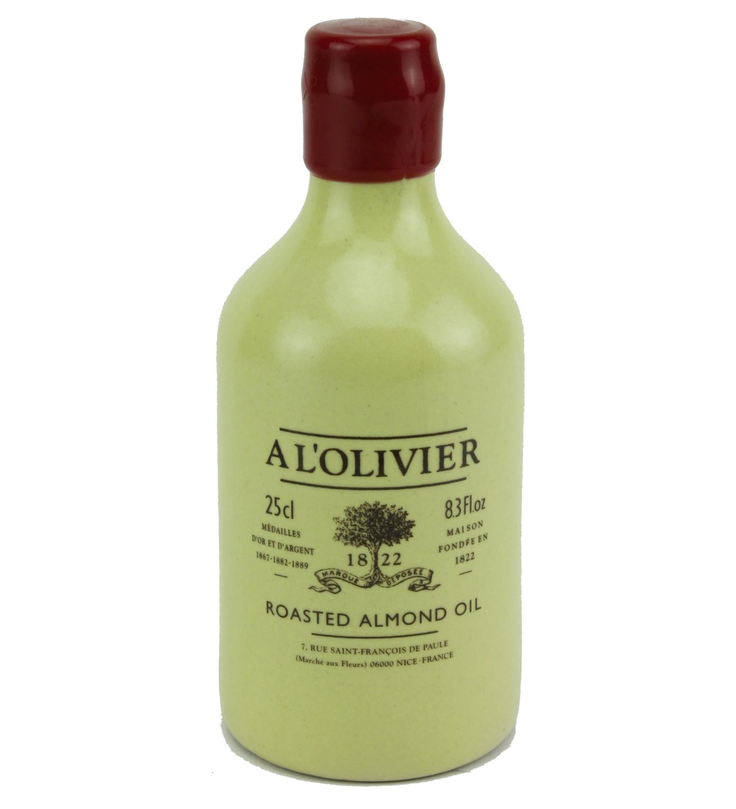 A L'Olivier French Roasted Almond Oil in Stoneware Crock, 250ml (8.3oz) by A L'Olivier