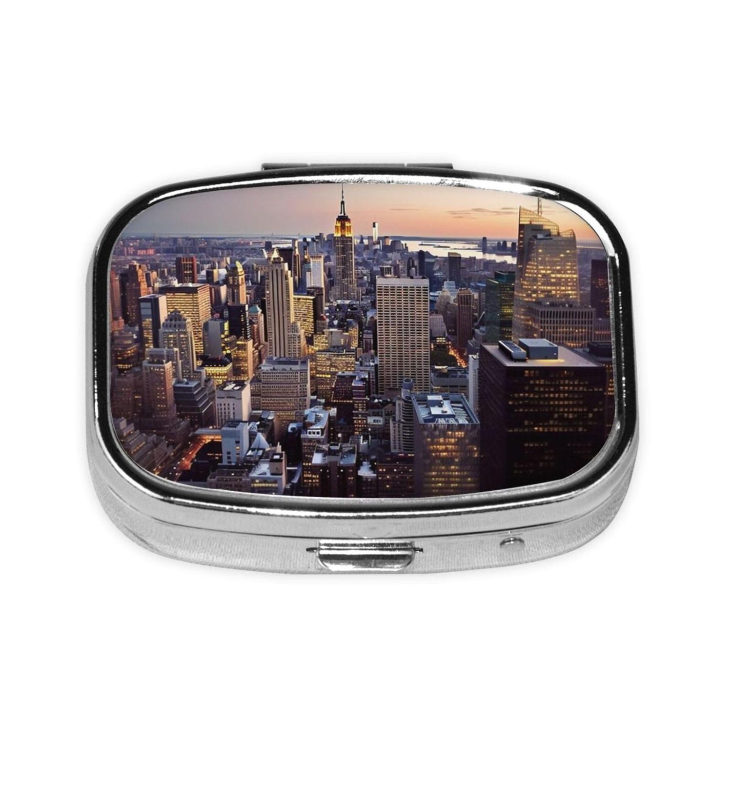 New York City Printing Small Pill Case - Cute Travel Pill Box Organizer for Purse & Pocket Gifts - Buy Online on GoSupps.com