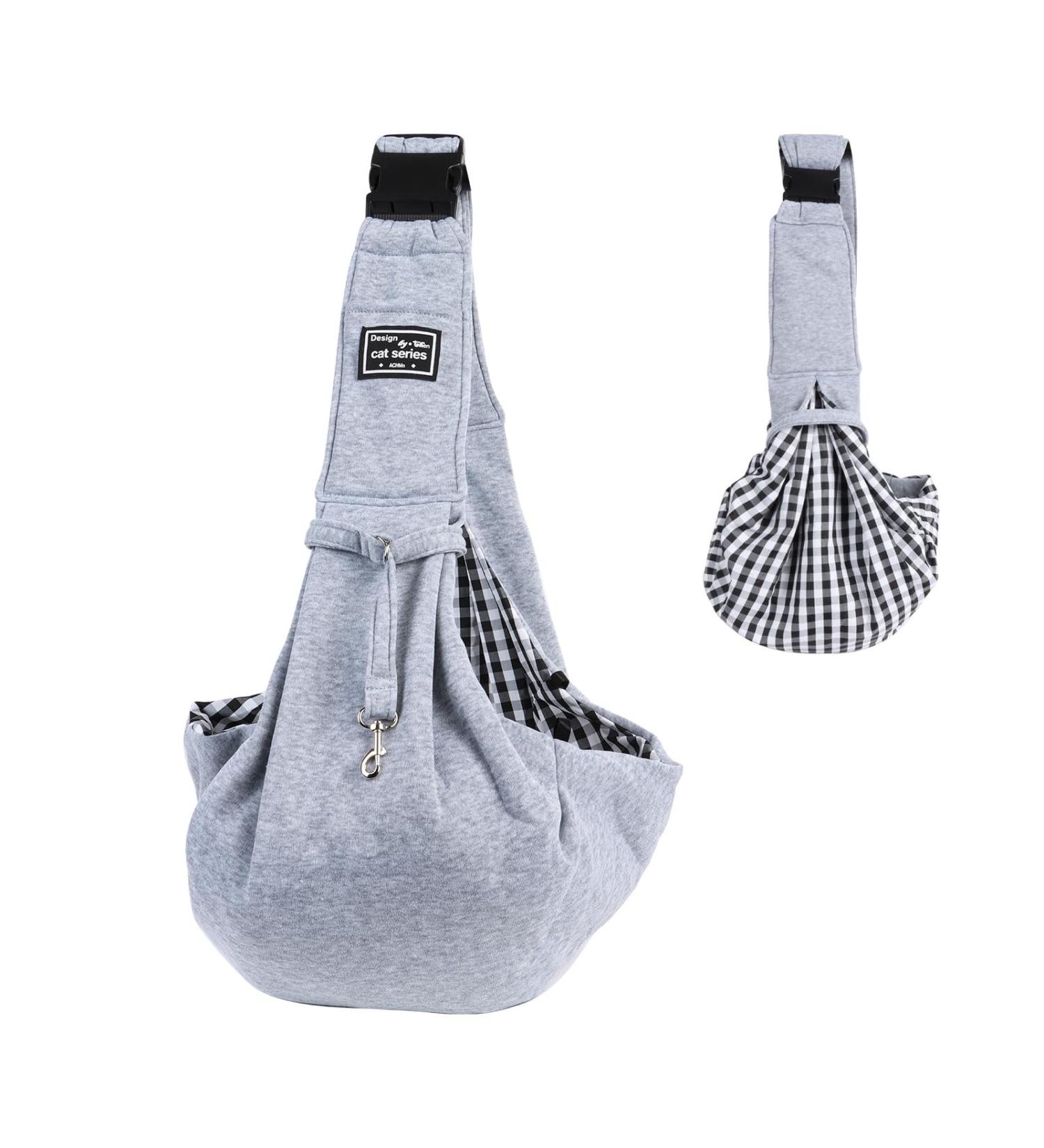 Puppy Sling Dog Carriers Puppy Sling Dog Sling Hands-free Sling Pet Dog Cat Bag for Walking Subway Travel Outdoor Grey-01 - Buy Online on GoSupps.com