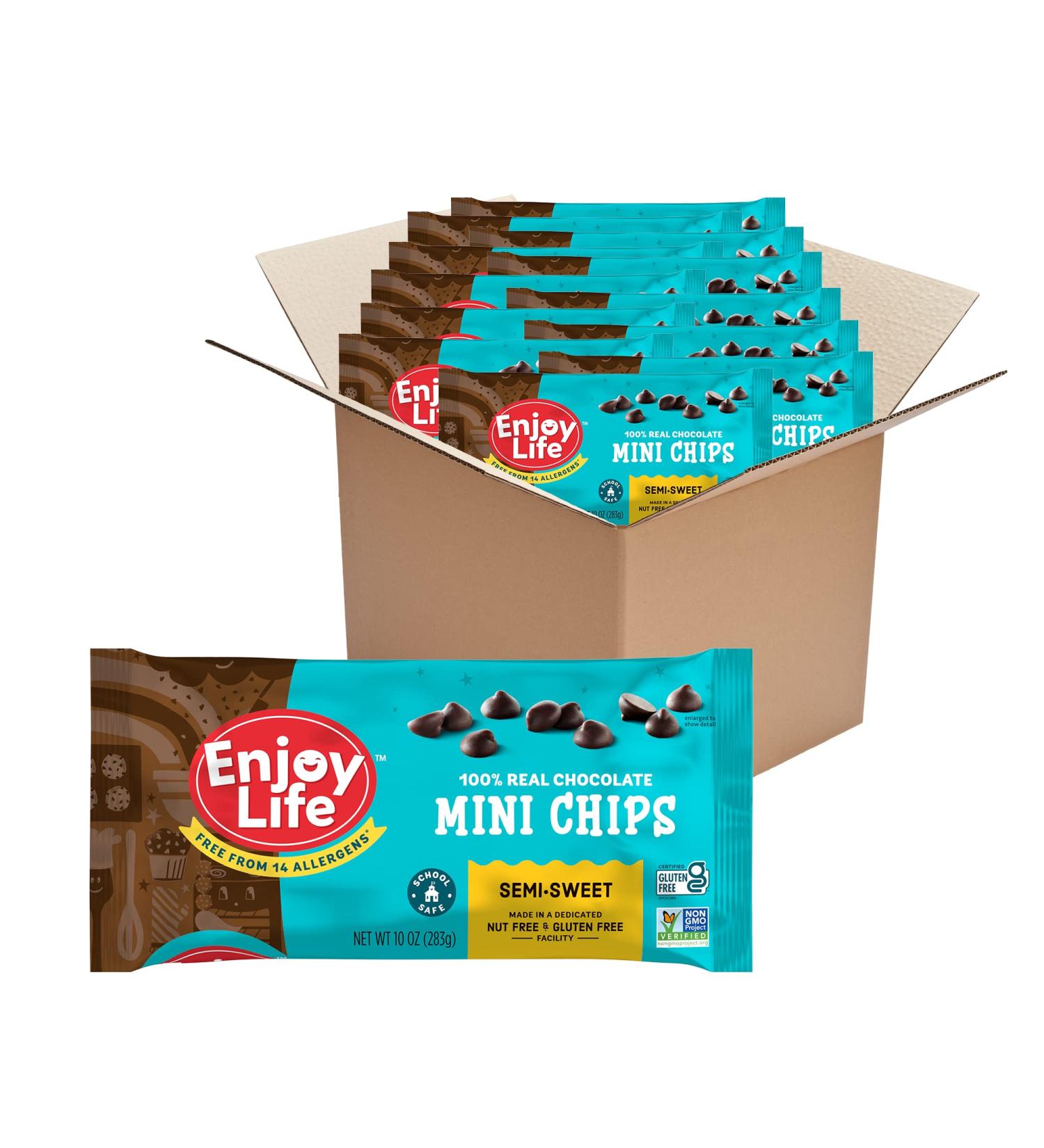 Enjoy Life Mini Chips Semi-Sweet Chocolate 10 oz - Gluten-Free & Allergy-Friendly - Buy Online on GoSupps.com
