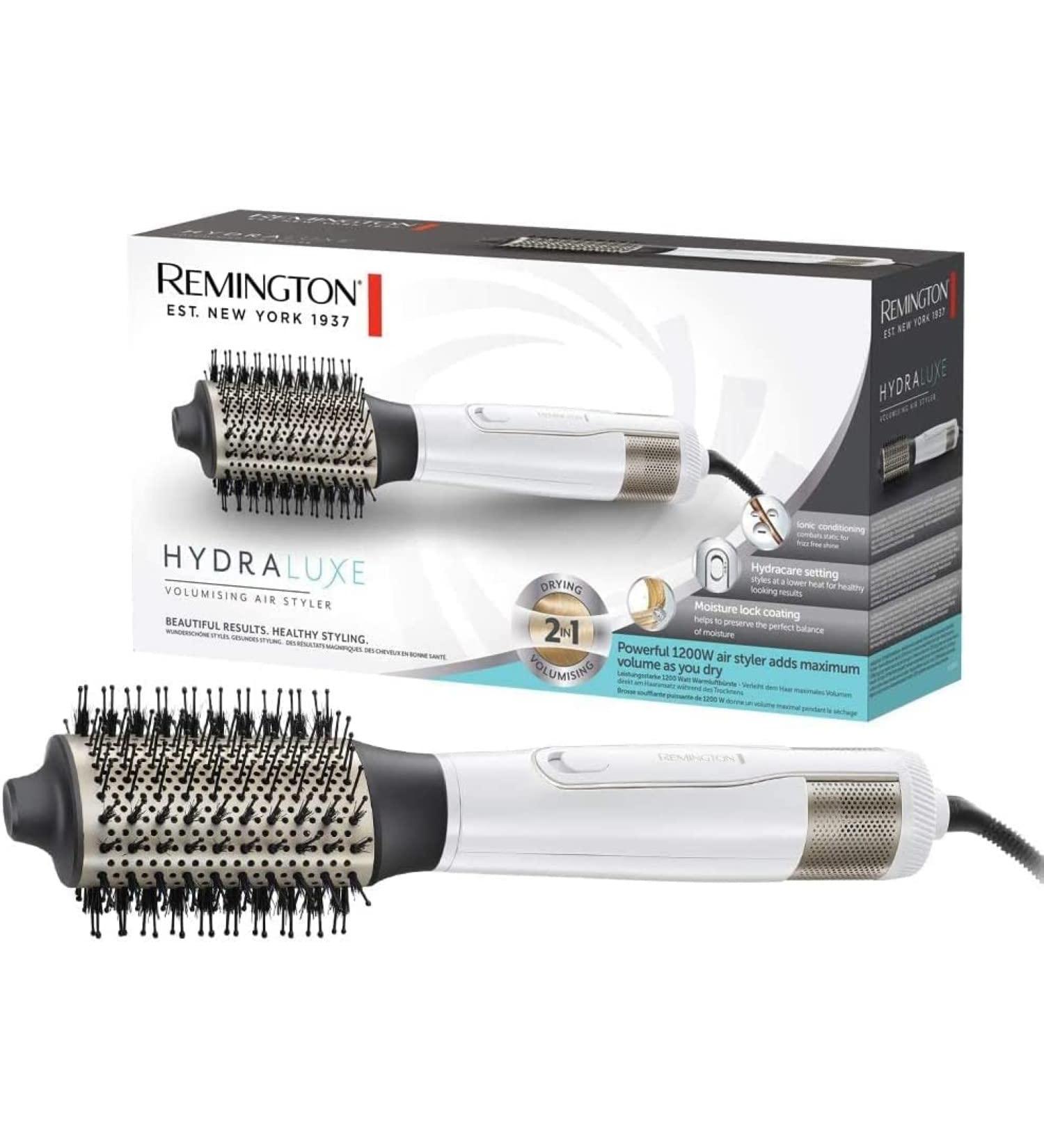 Remington Hydraluxe 2-in-1 Warm Air Brush & Hair Dryer - 1200W Moisture-Saving Ceramic 3 Heat/2 Blower Settings - Buy Online on GoSupps.com