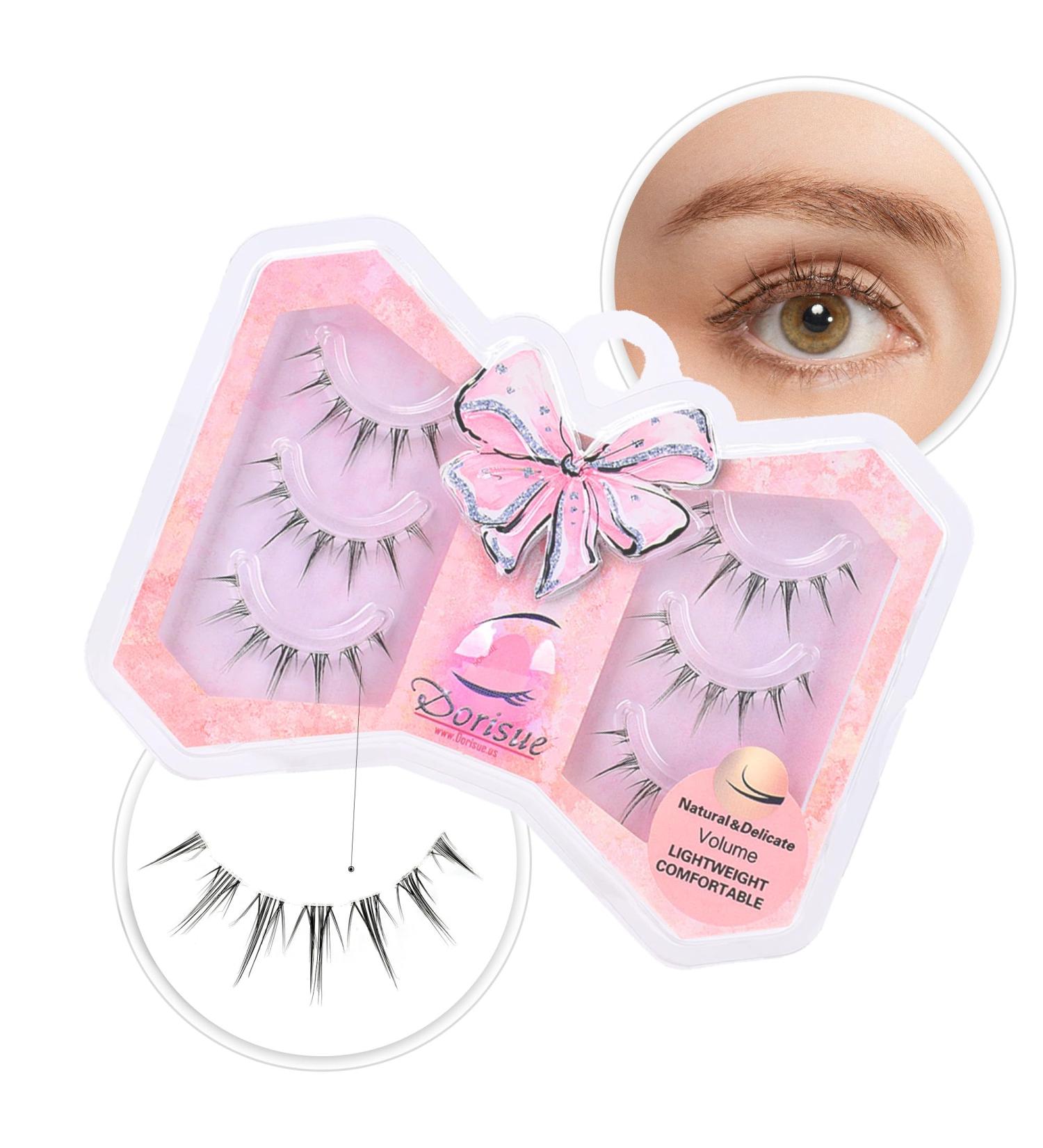 Natural Looking Korean False Eyelashes - 3 Pairs Short Q6 | International Shipping Available - Buy Online on GoSupps.com