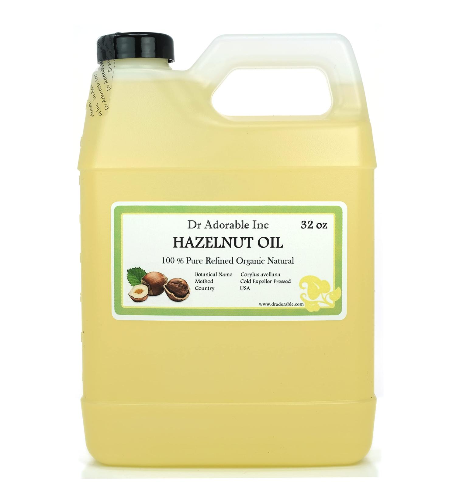 Dr Adorable Hazelnut Oil 32 oz - 100% Pure Natural Organic - Cold Expeller Pressed for Cooking & Skin Care - Buy Online on GoSupps.com