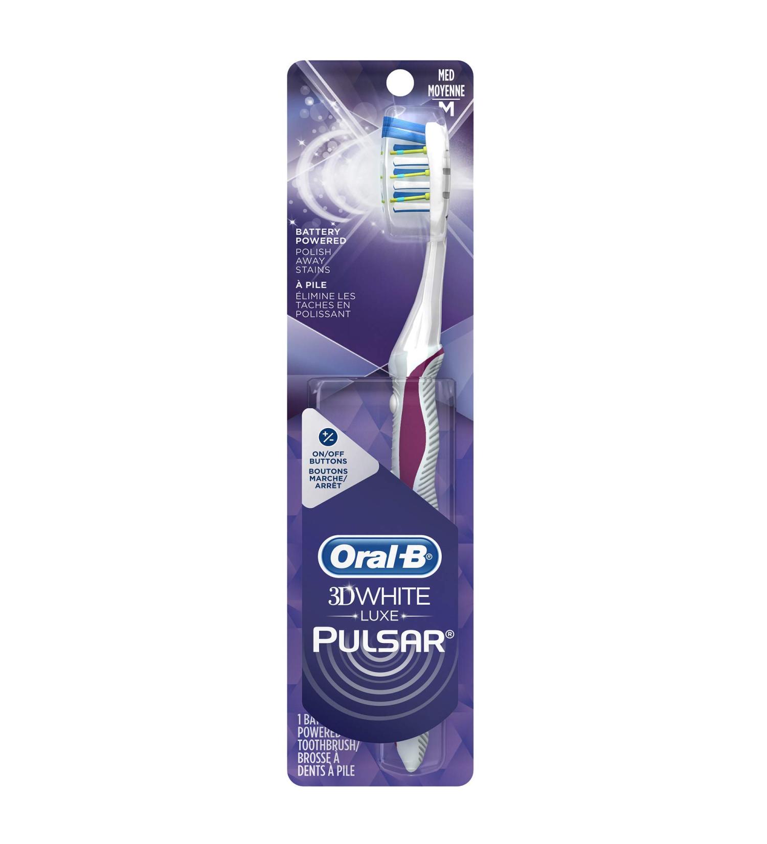 Oral-B Pulsar 3D White Medium Toothbrush - Buy Online on GoSupps.com