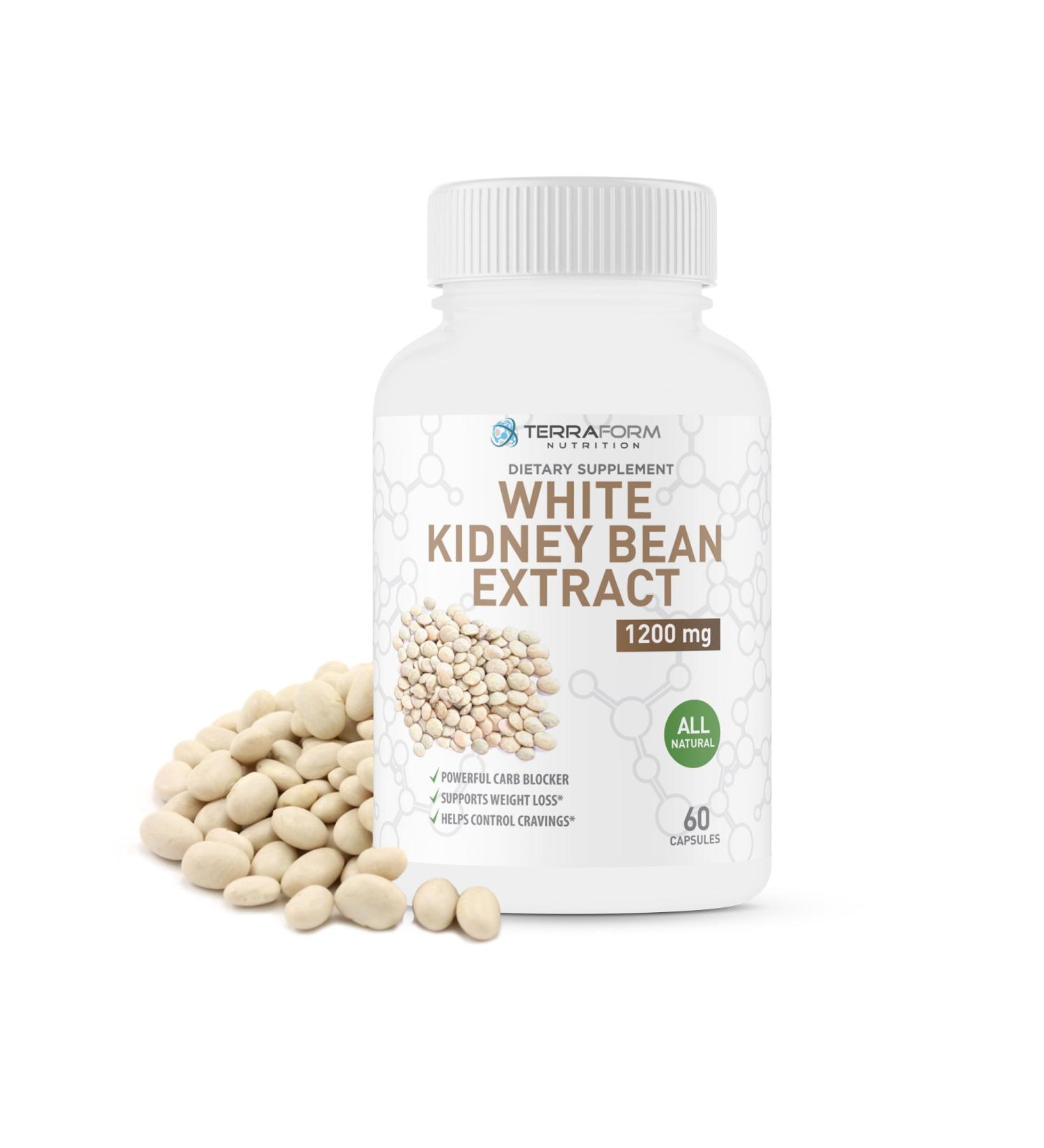 100% Pure White Kidney Bean Extract - All-Natural Carb Blocker 1200mg for Weight Loss & Fat Prevention - Made in USA - Buy Online on GoSupps.com