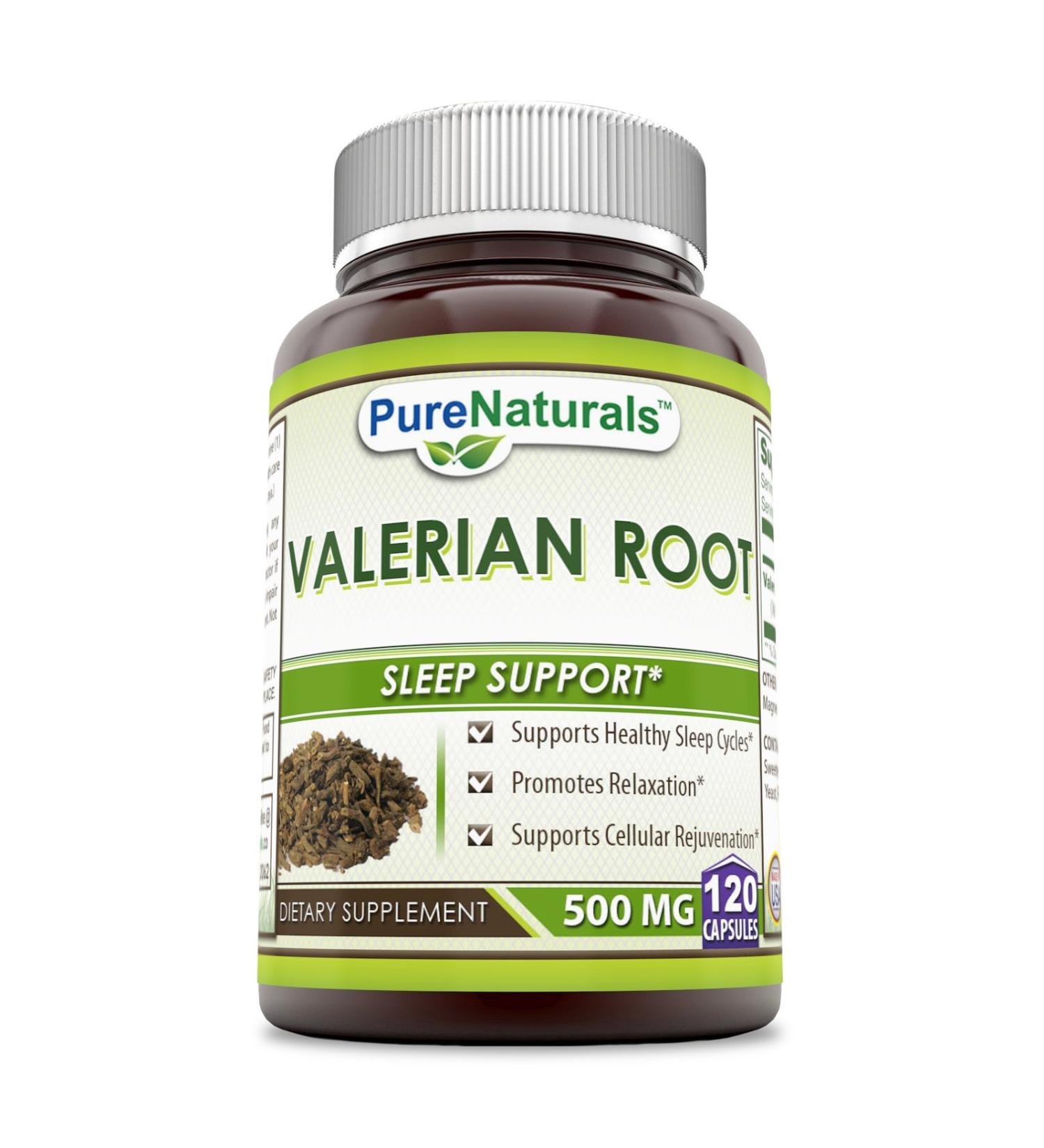 Pure Naturals Valerian Root 500mg Capsules - Promotes Healthy Sleep - 120 Count - Buy Online on GoSupps.com