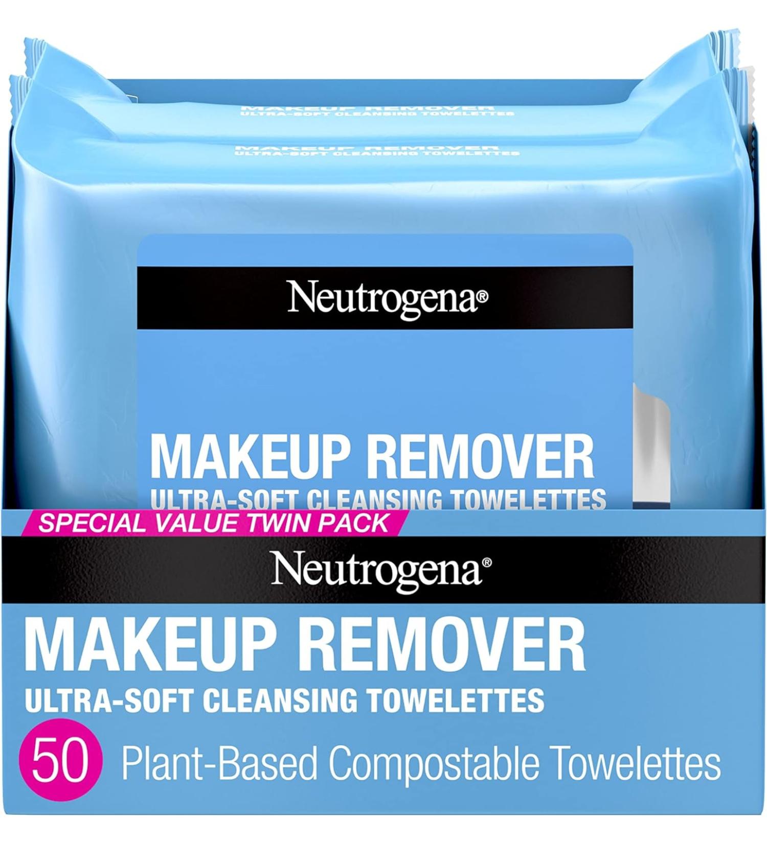 Neutrogena Makeup Remover Wipes - 50 ct, Alcohol-Free Cleansing Towelettes - Buy Online on GoSupps.com