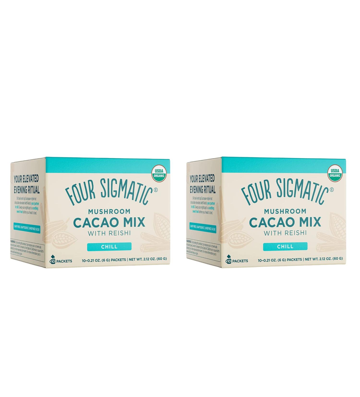 Four Sigma tic Mushroom Cacao Mix with Reishi 60 g 10 Packages Pack of 2 - Buy Online on GoSupps.com