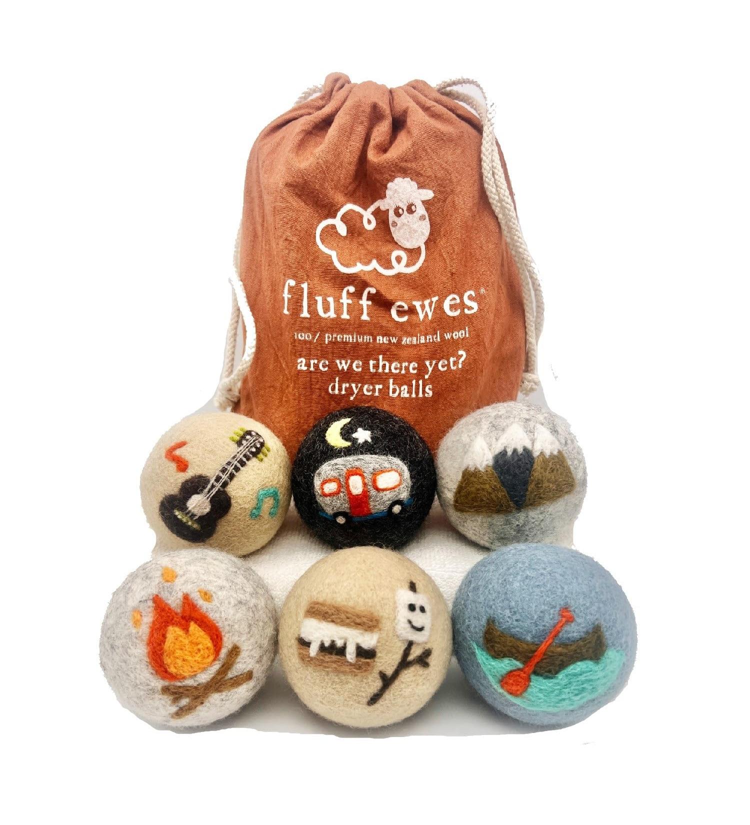 Fluff Ewes Premium Handmade New Zealand Reusable Wool Dryer Balls for Laundry Anti-Static Alternative to Liquid Fabric Softener Plastic Dryer Balls or Dryer Sheets 6 Pack Set are We There Yet - Buy Online on GoSupps.com
