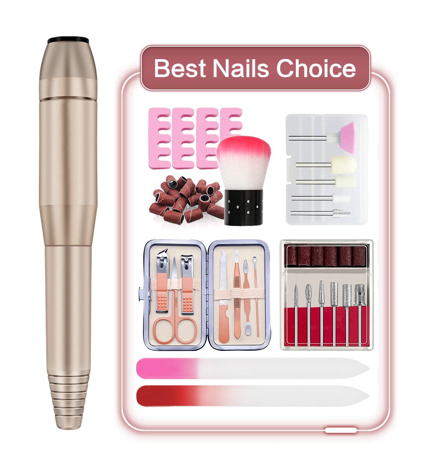 Efile Nail Drill Kit for Acrylic Nails - Electric Nail File with Clippers & File (DR-Gold) - Buy Online on GoSupps.com