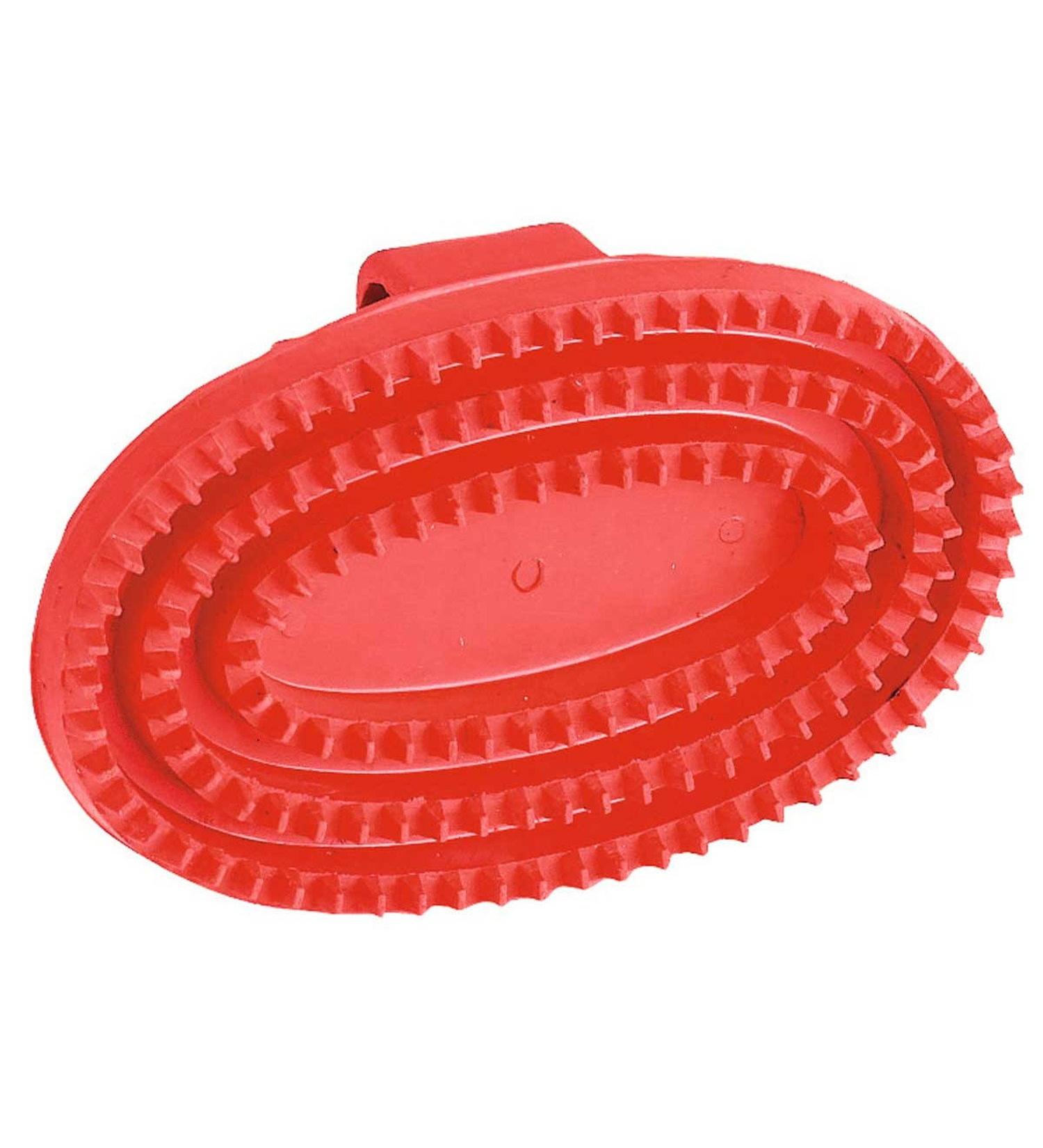 Kerbl rubber curry comb oval hard rubber red