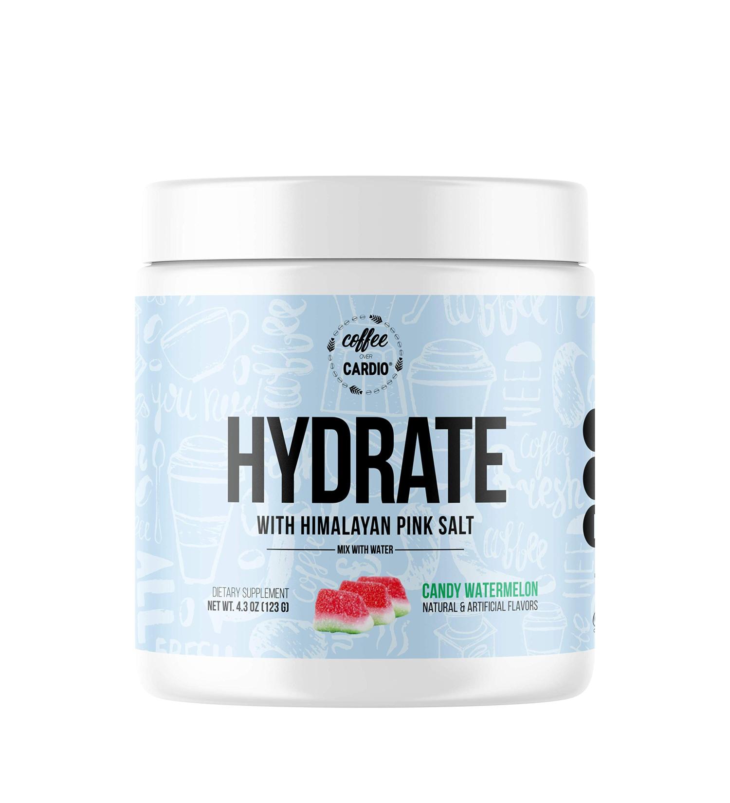 Hydrate Powder Candy Watermelon CoffeeOverCardio (30 Servings) - Hydration Supplement  Electrolyte Powder  Sugar Free  Keto Friendly  with Pink Himalayan Salt and CocOganic Coconut Water - Buy Online on GoSupps.com